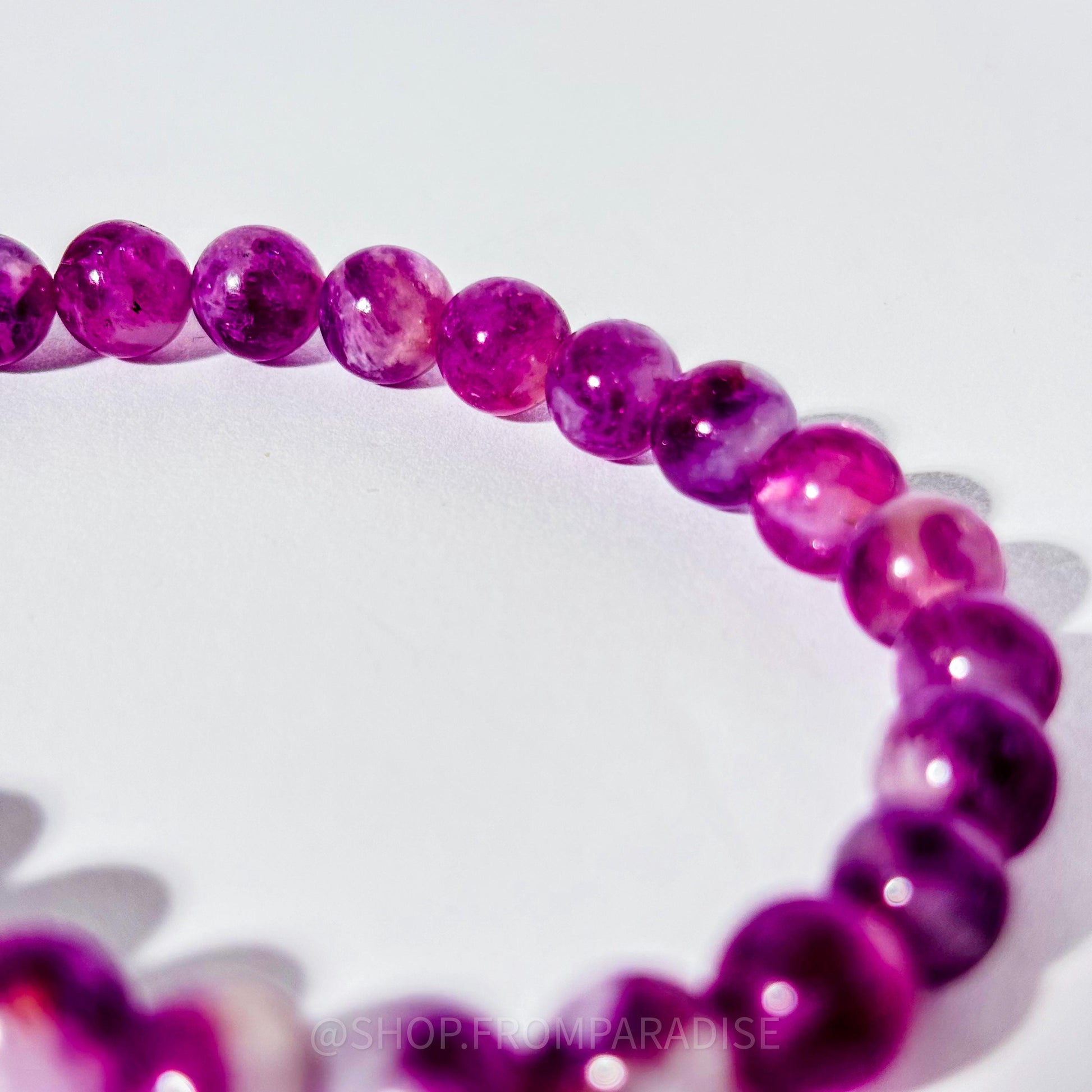 Purple Emerald Quartz Crystal Stretch Bracelet