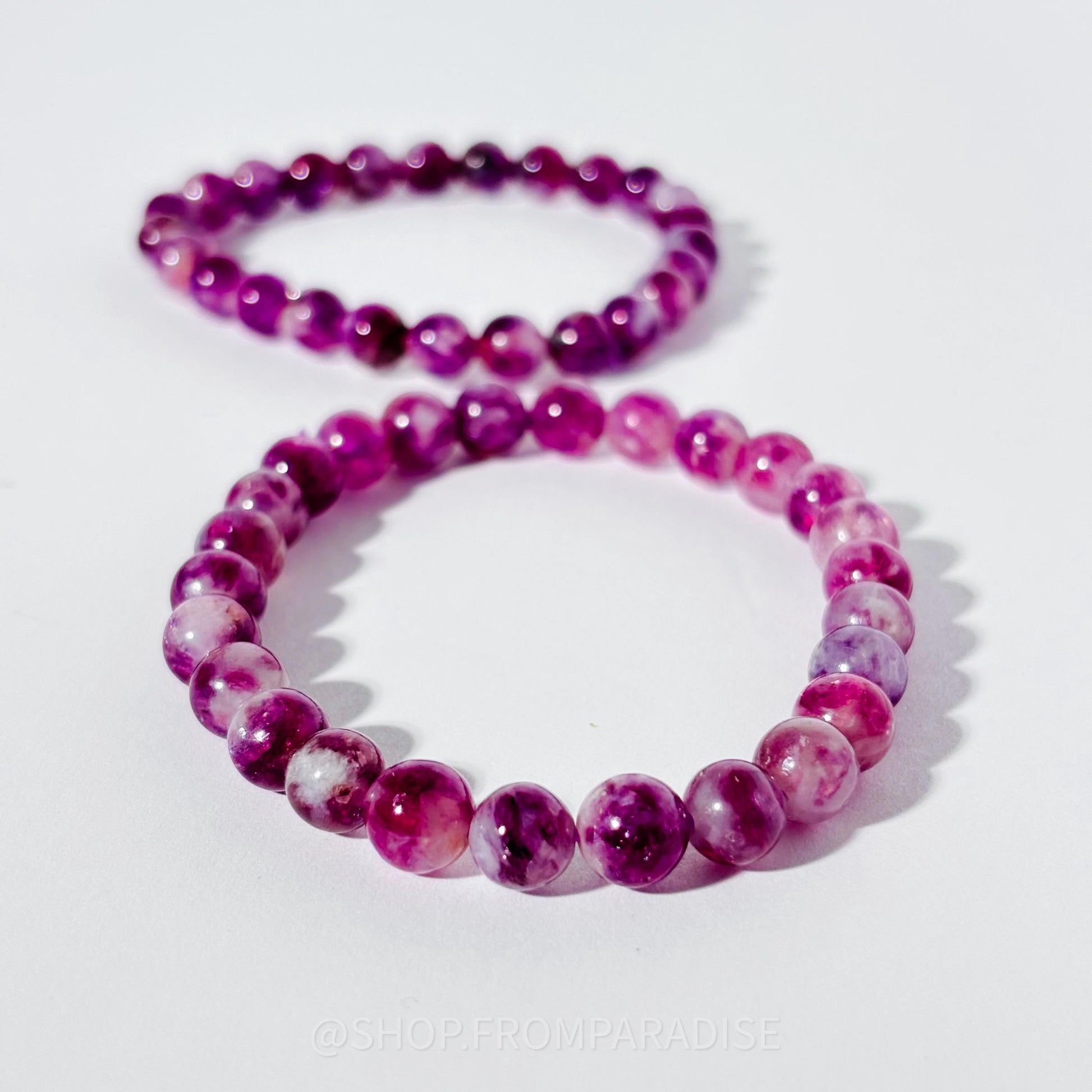 Purple Emerald Quartz Crystal Stretch Bracelet