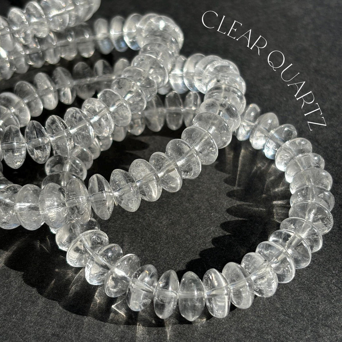 Clear Quartz Rondelle Crystal Stretch Bracelet