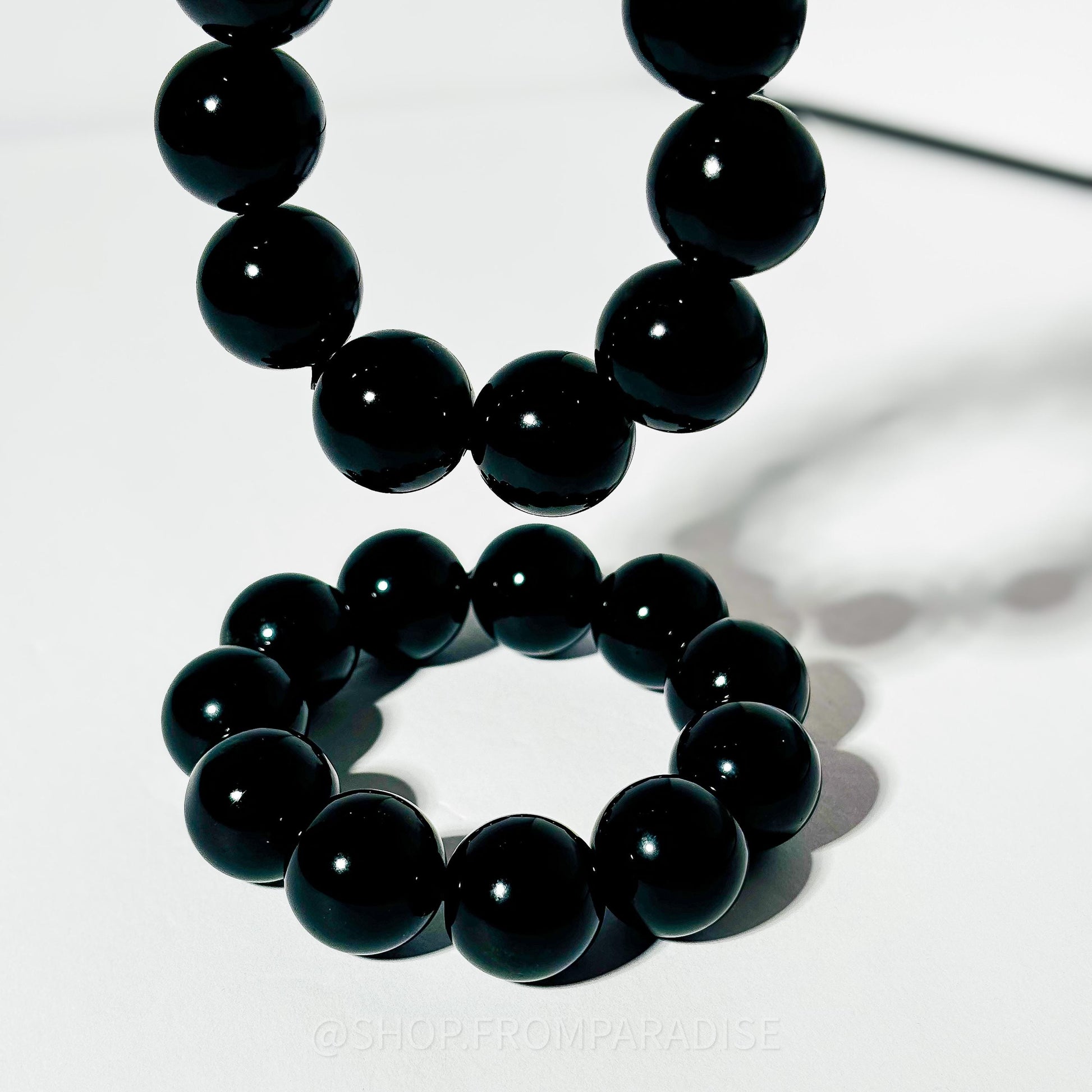 Black Obsidian Large Crystal Stretch Bracelet