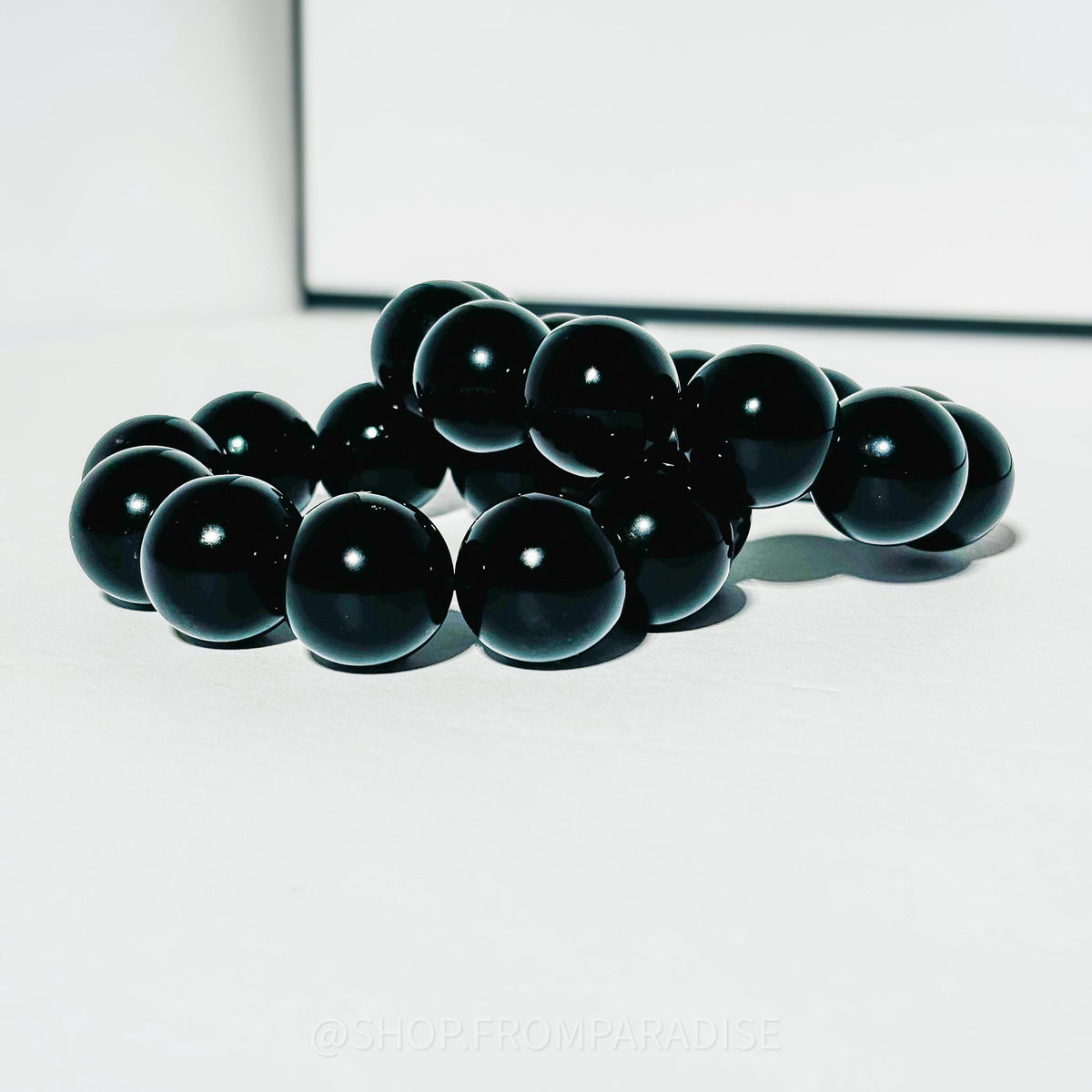 Black Obsidian Large Crystal Stretch Bracelet