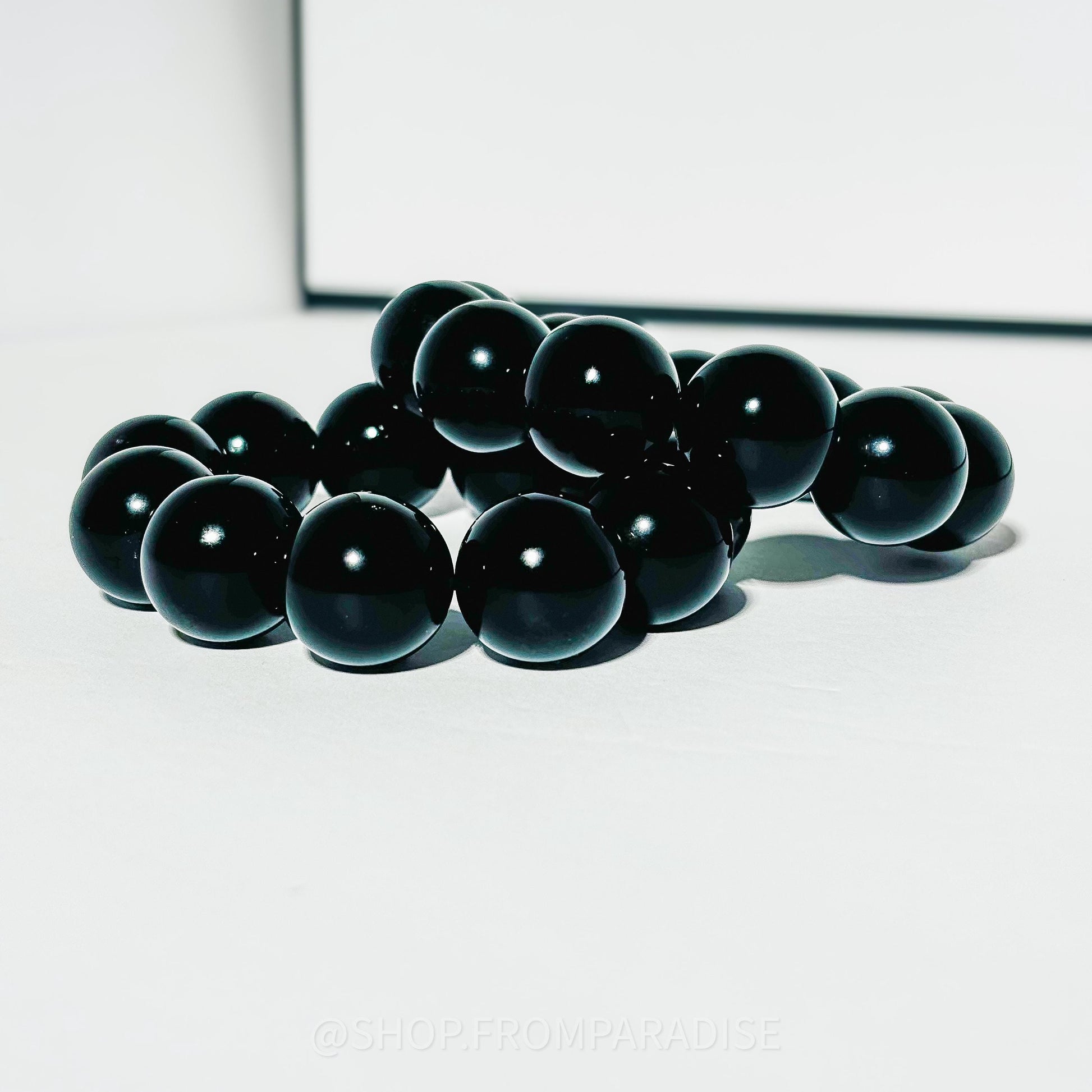 Black Obsidian Large Crystal Stretch Bracelet