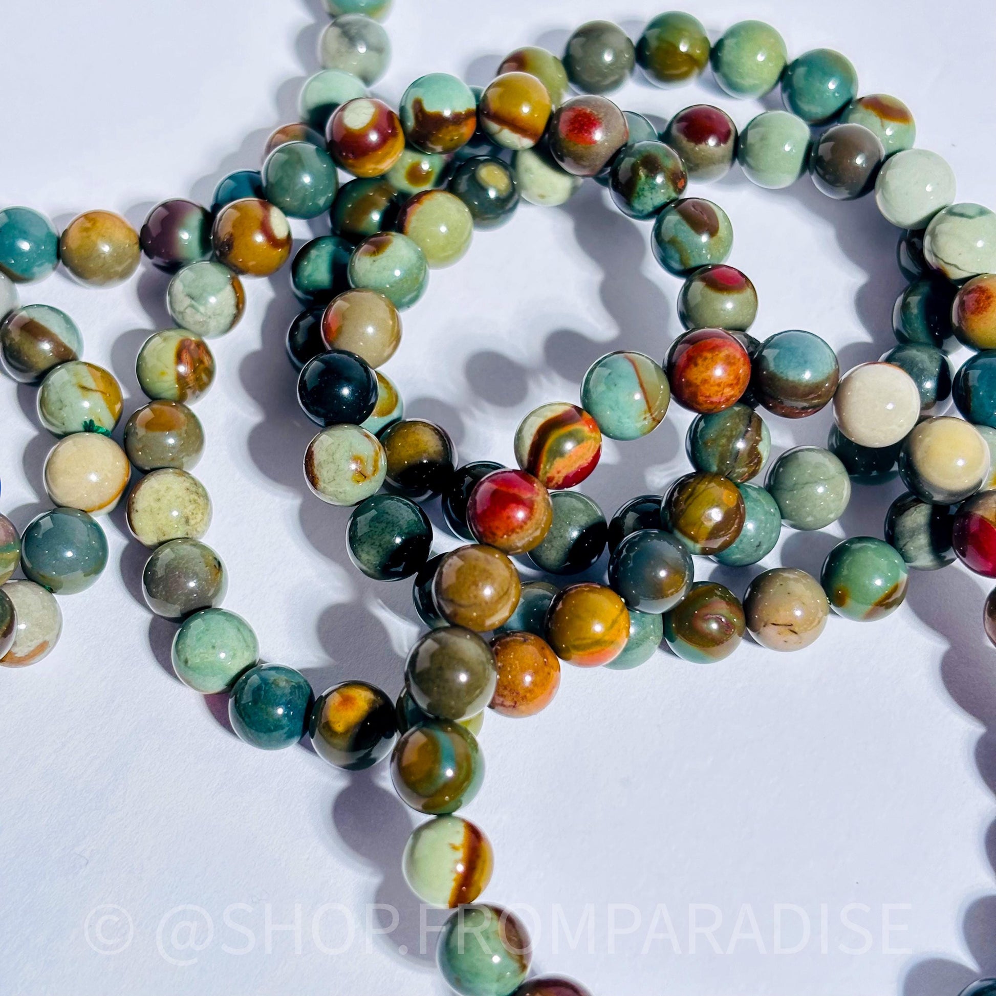 Blue Alashan Agate Crystal Stretch Bracelet