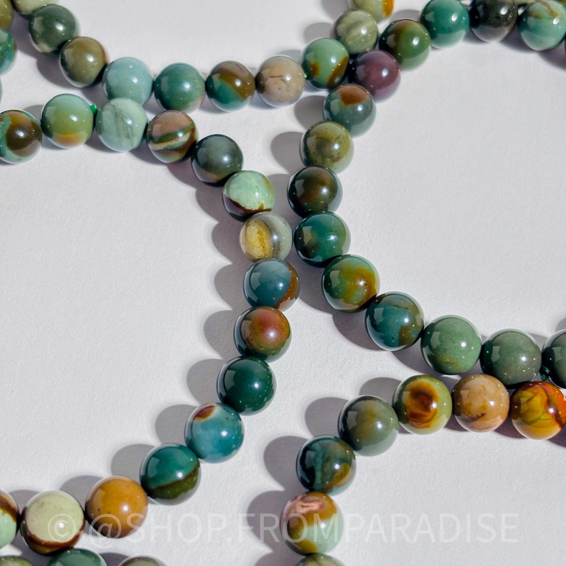 Blue Alashan Agate Crystal Stretch Bracelet
