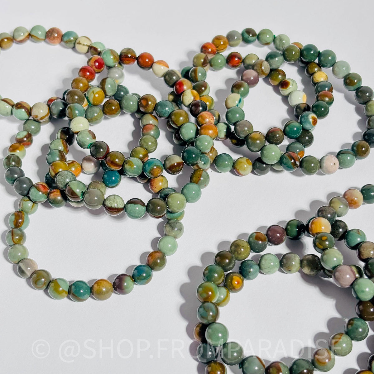 Blue Alashan Agate Crystal Stretch Bracelet