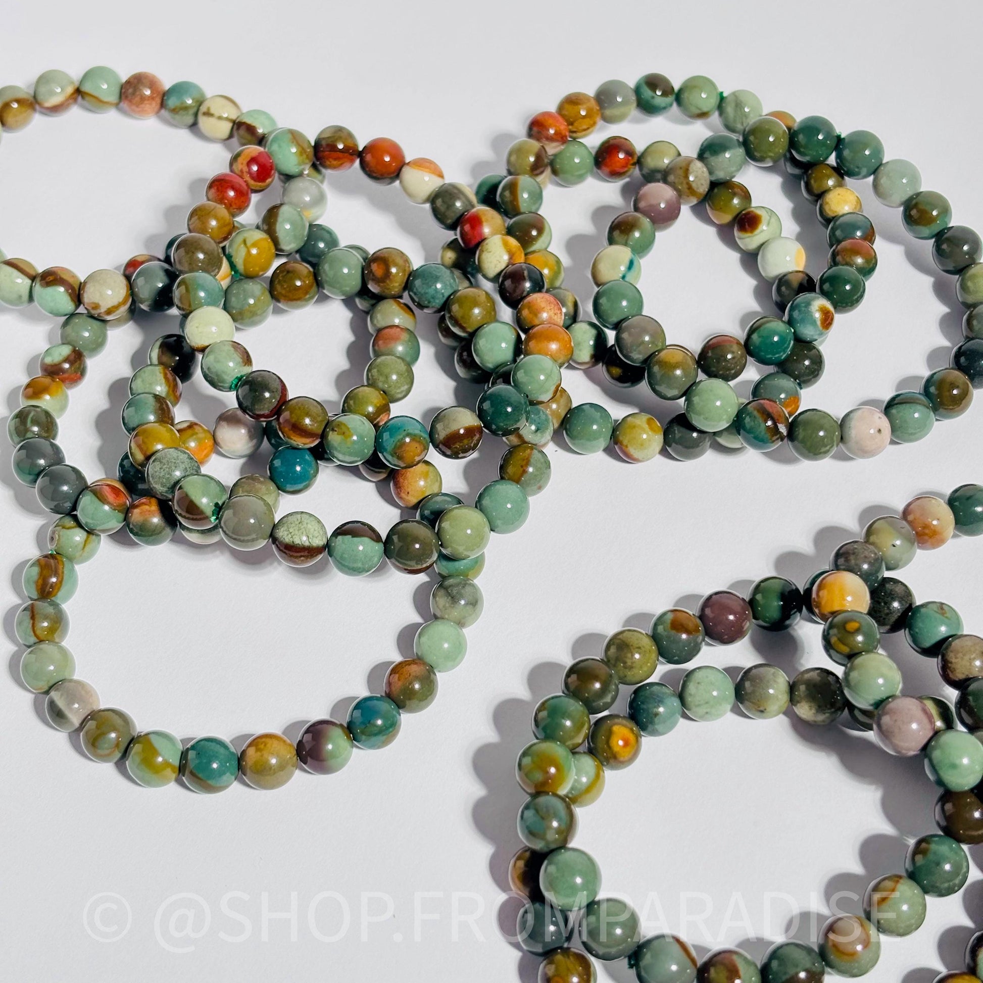 Blue Alashan Agate Crystal Stretch Bracelet
