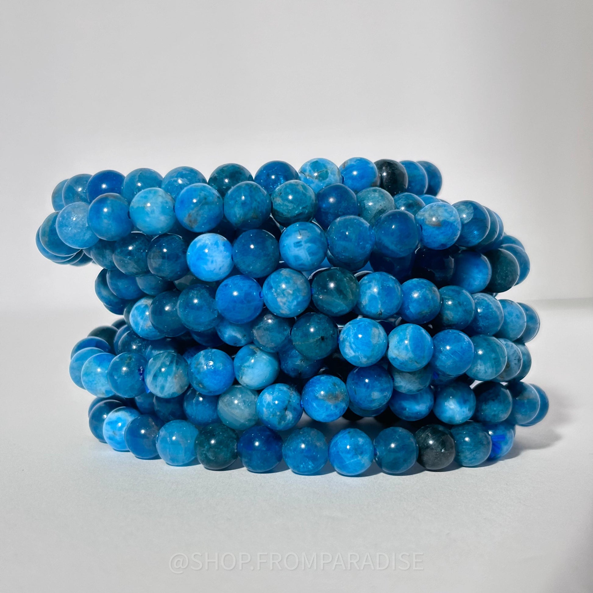 Blue Apatite Crystal Stretch Bracelet