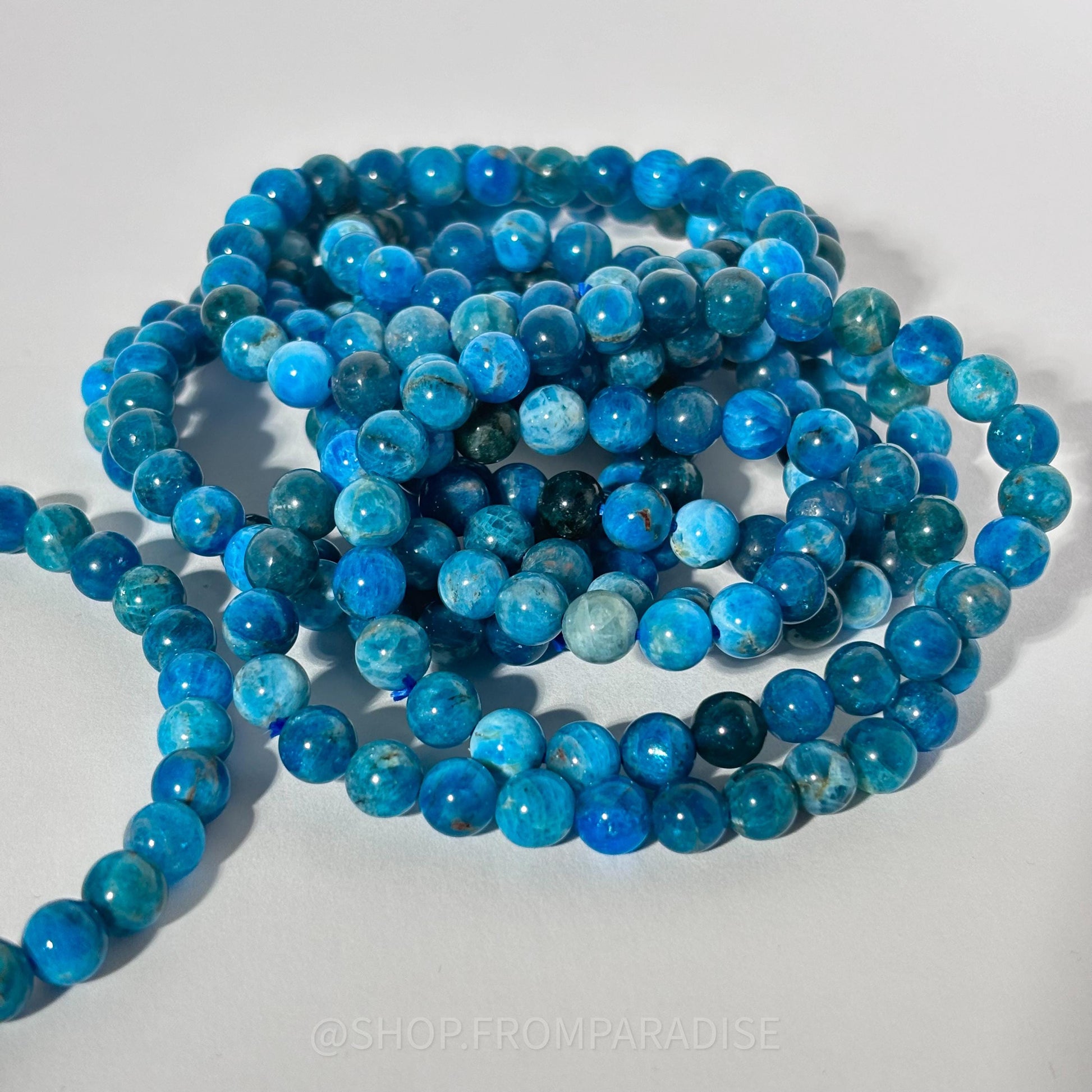 Blue Apatite Crystal Stretch Bracelet