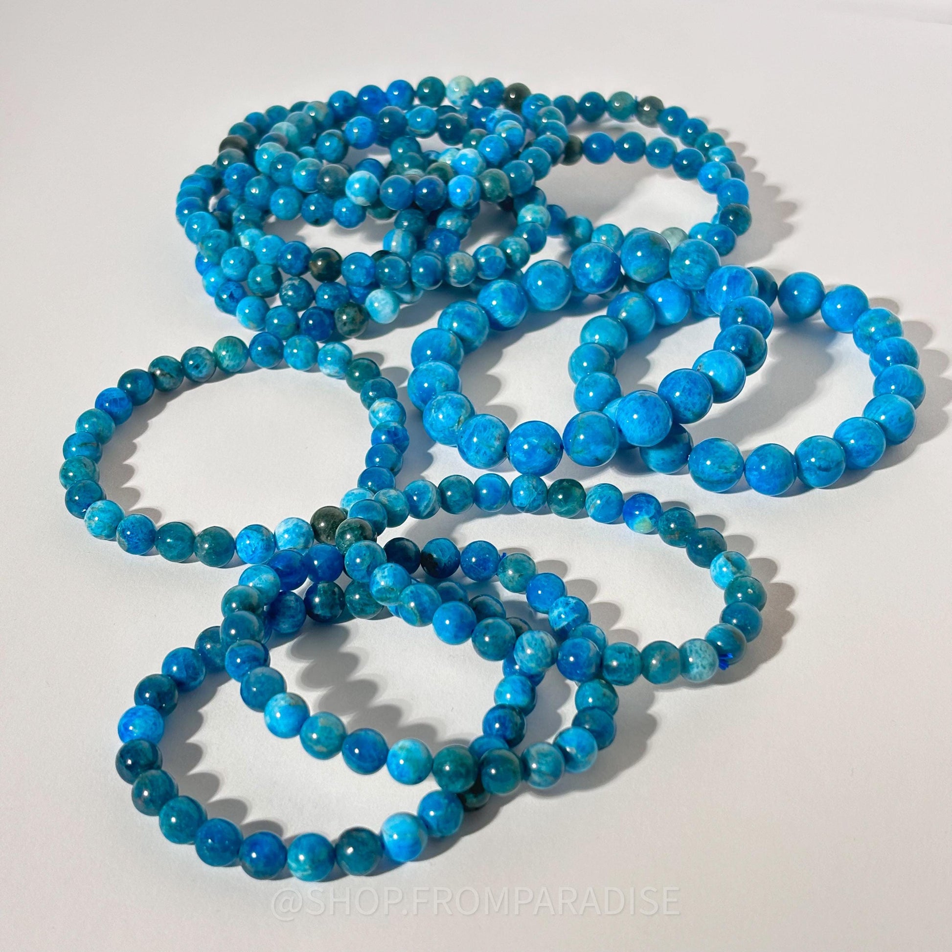 Blue Apatite Crystal Stretch Bracelet