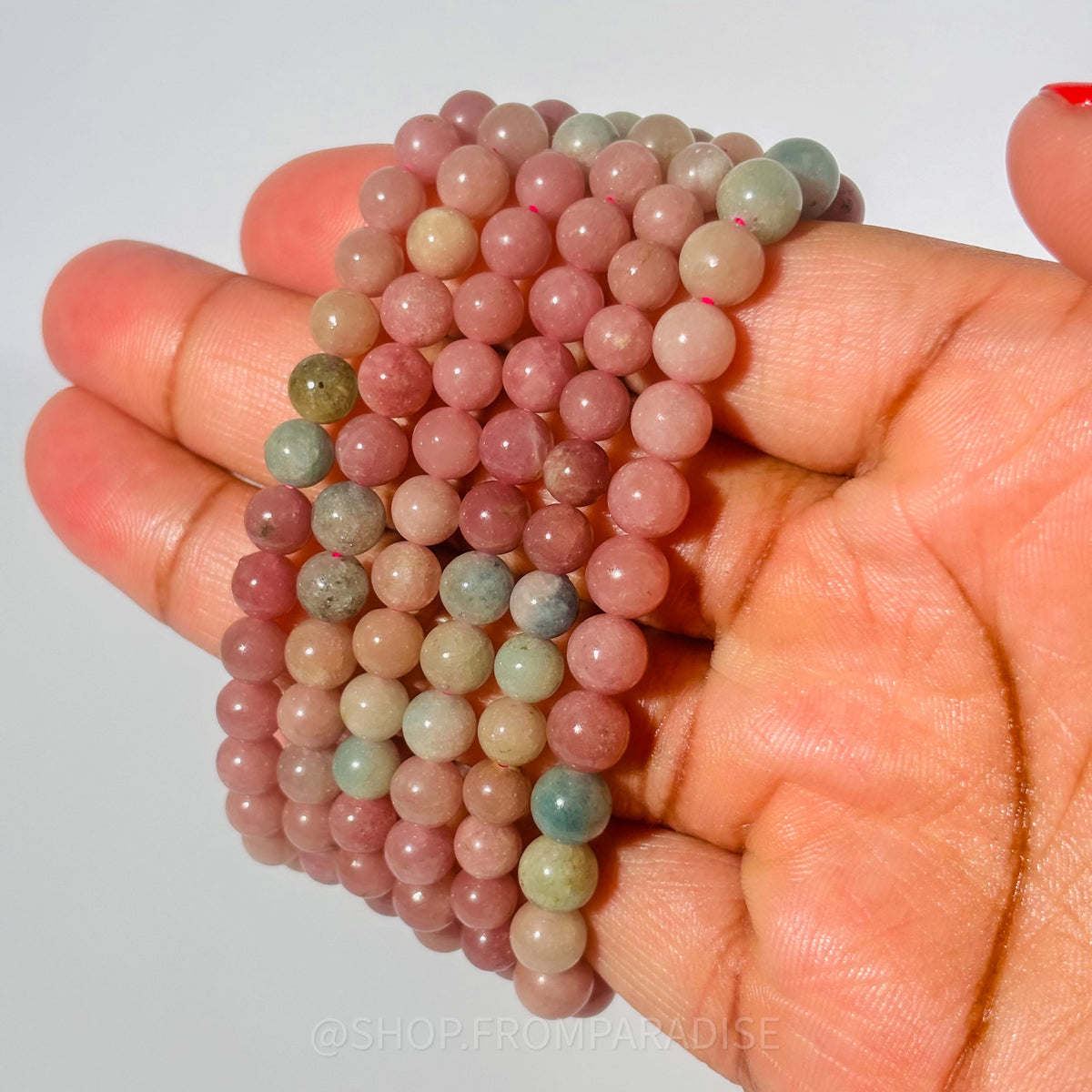 Macaroon Tourmaline Crystal Stretch Bracelet