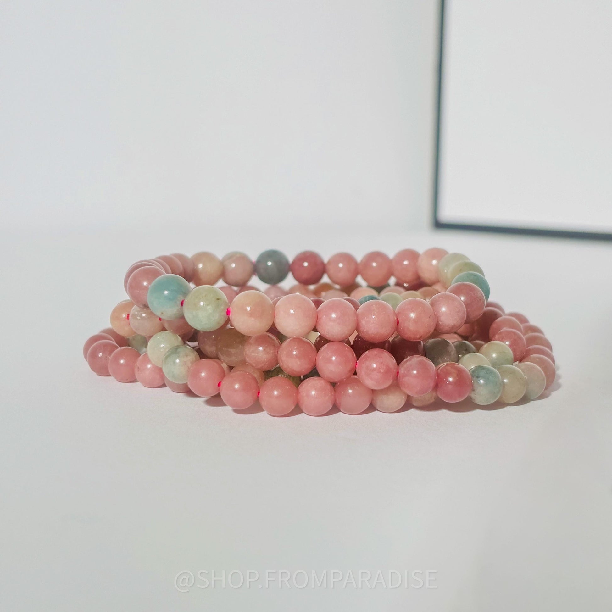 Macaroon Tourmaline Crystal Stretch Bracelet