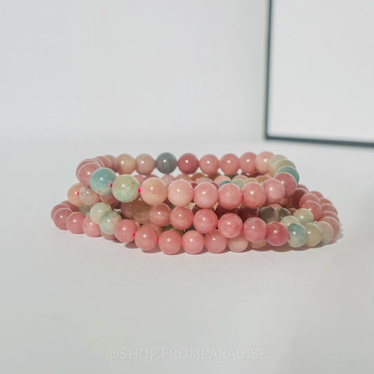 Macaroon Tourmaline Crystal Stretch Bracelet