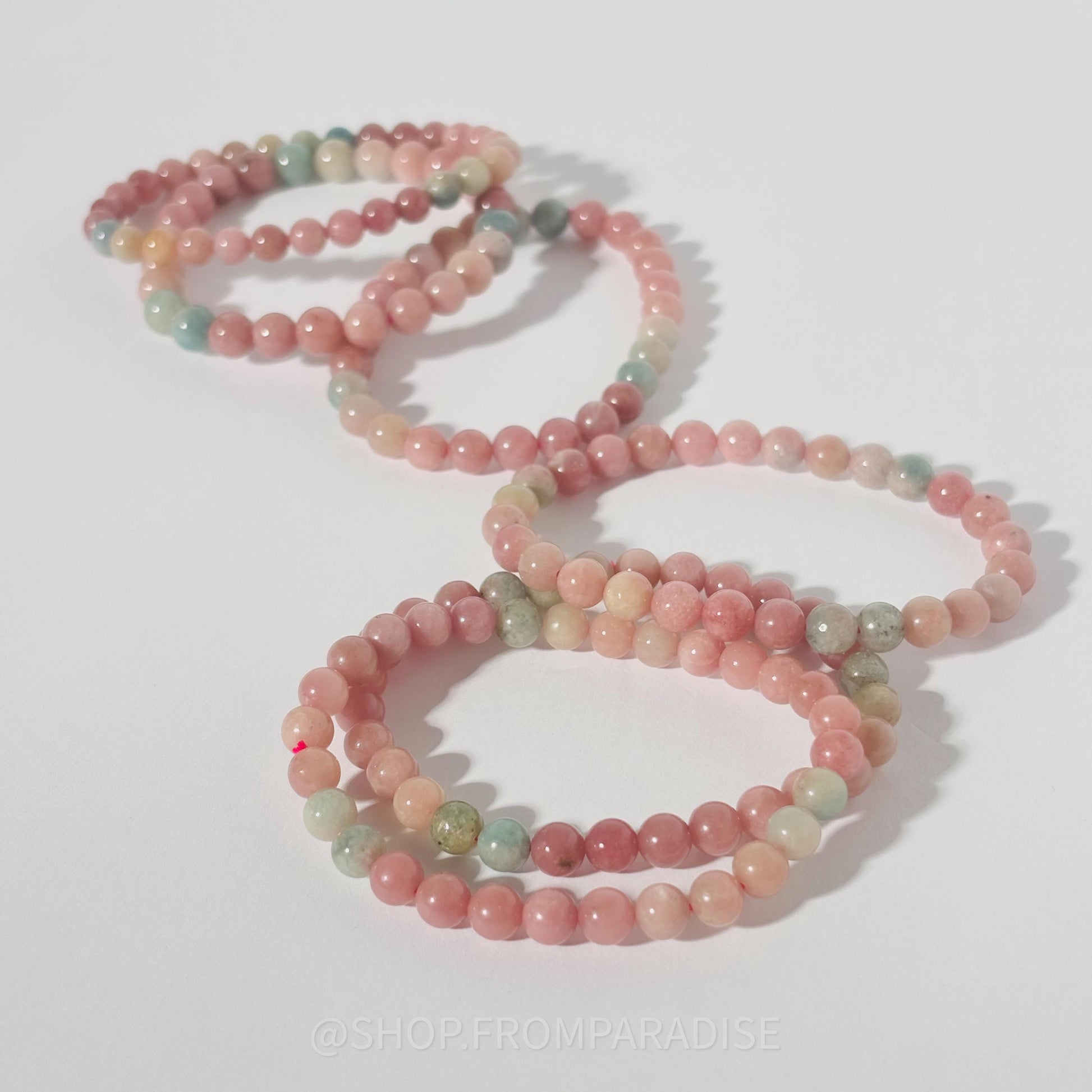 Macaroon Tourmaline Crystal Stretch Bracelet
