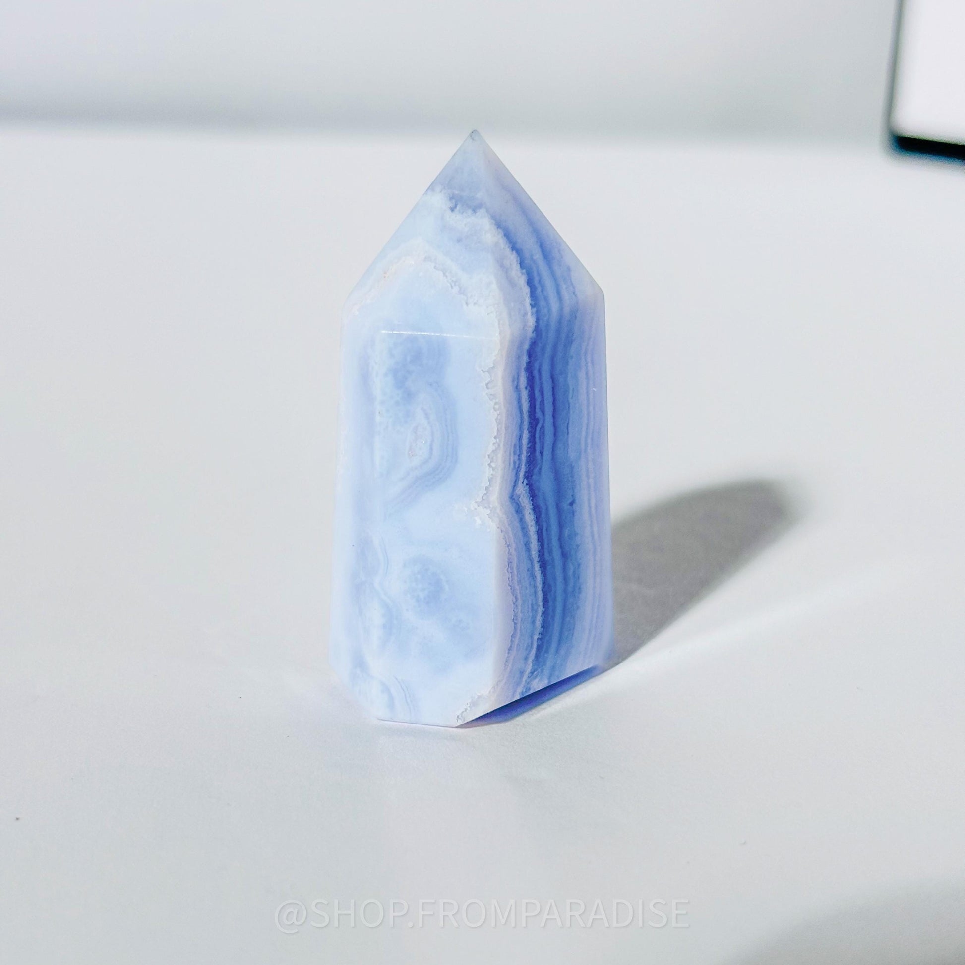 Blue Lace Agate Crystal Tower