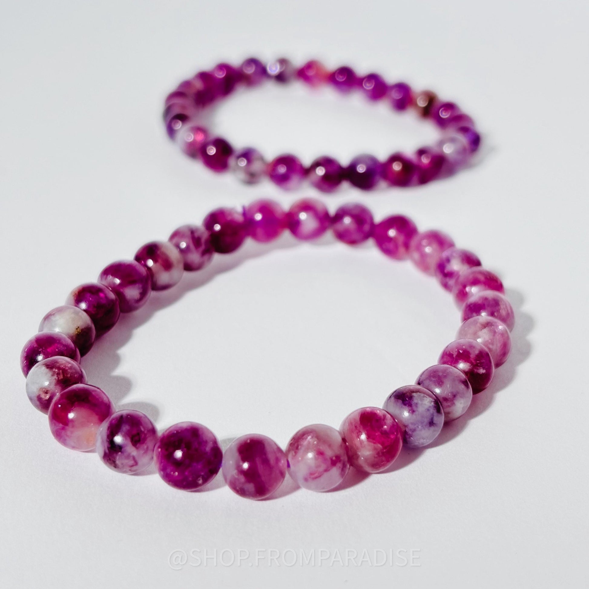Purple Emerald Quartz Crystal Stretch Bracelet