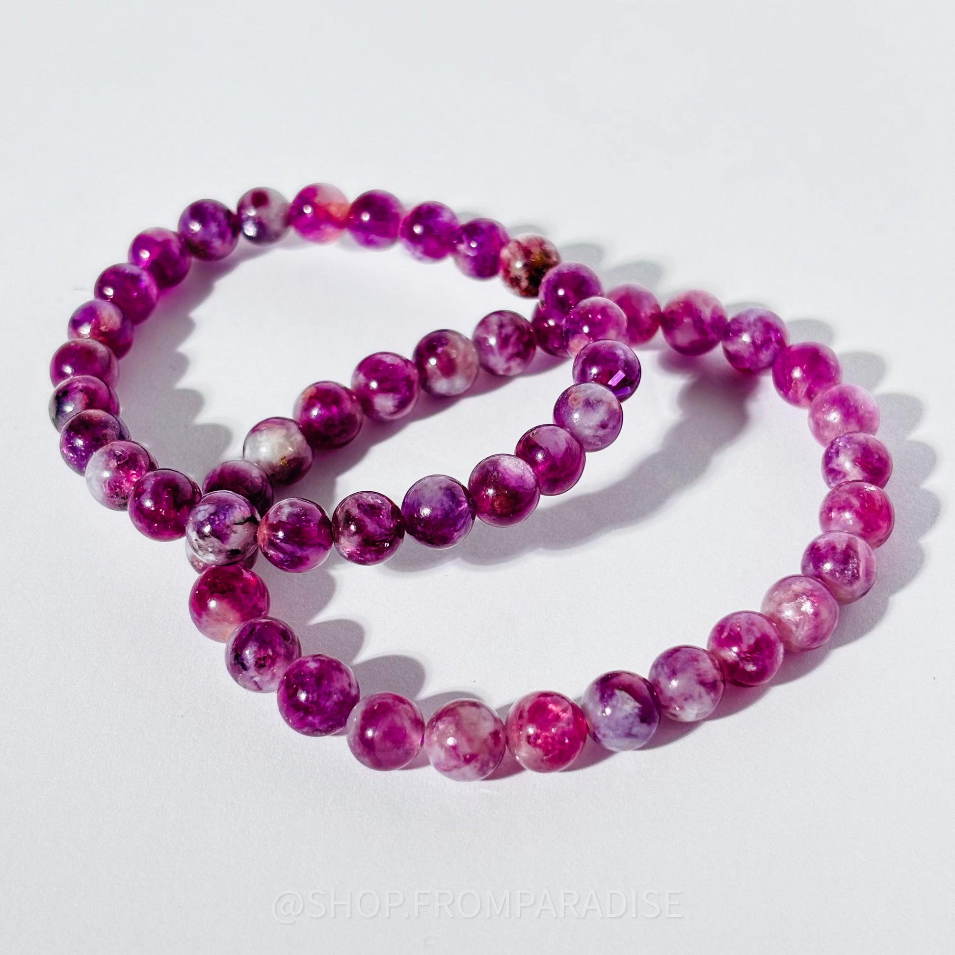 Purple Emerald Quartz Crystal Stretch Bracelet