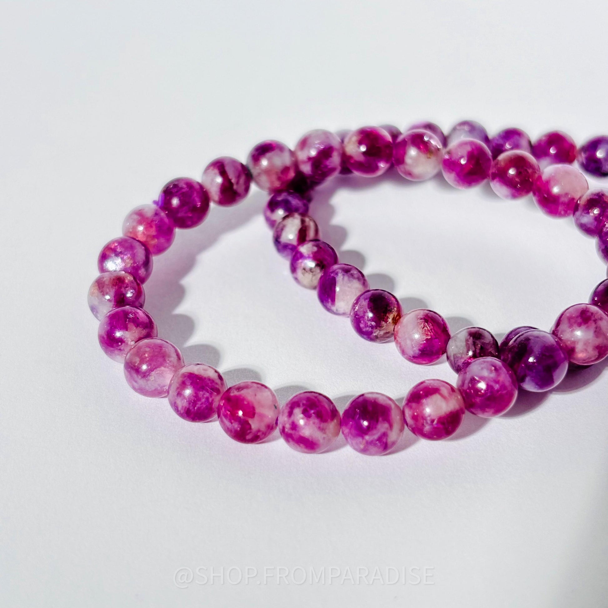 Purple Emerald Quartz Crystal Stretch Bracelet