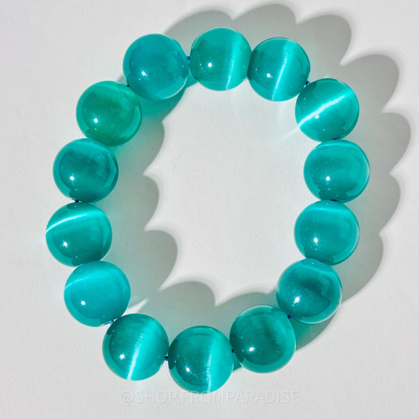 BLUE SELENITE Satin Spar Crystal Stretch Bracelet
