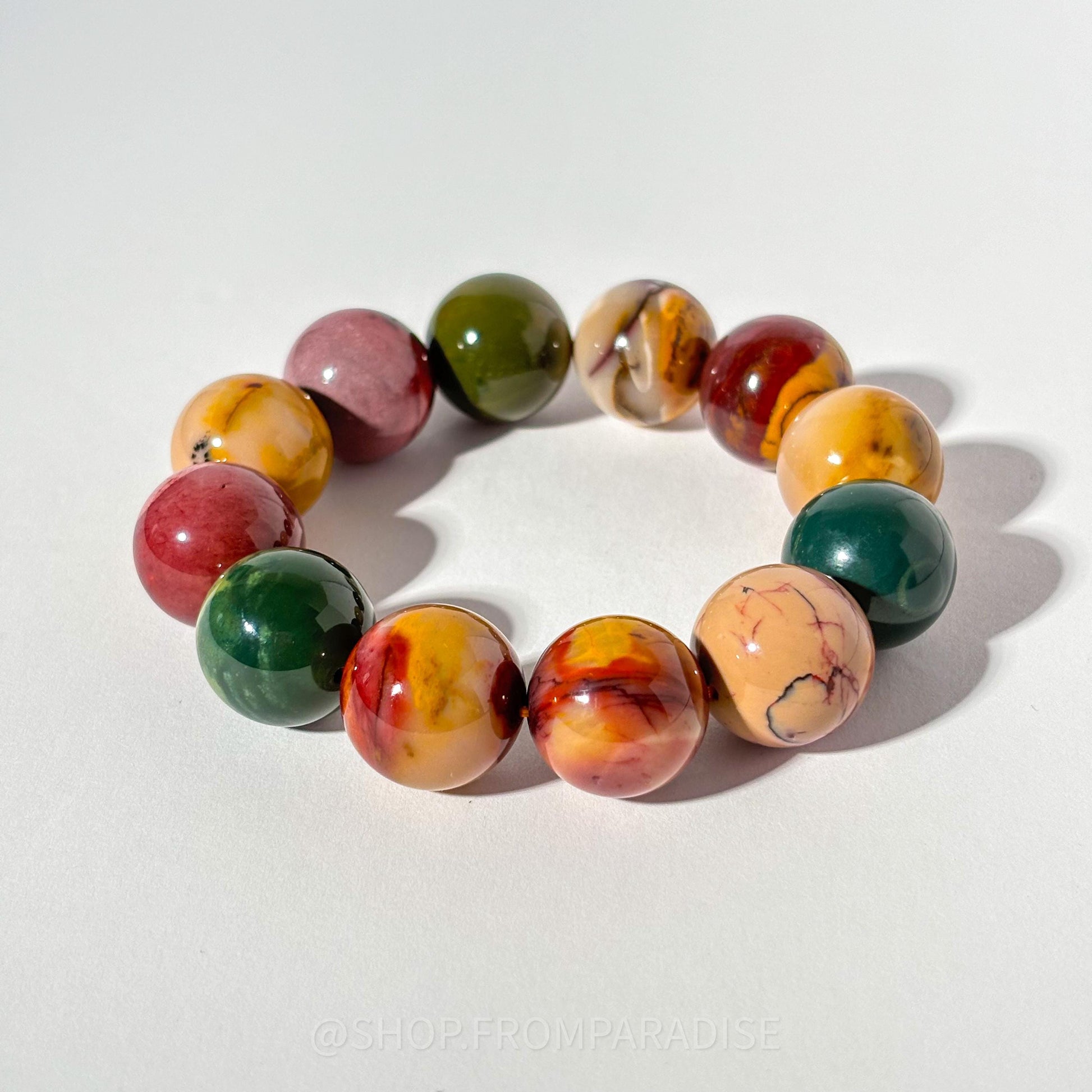 MOOKAITE JASPER Large Crystal Bracelet WOMEN MENS LARGE BEAD GIFT