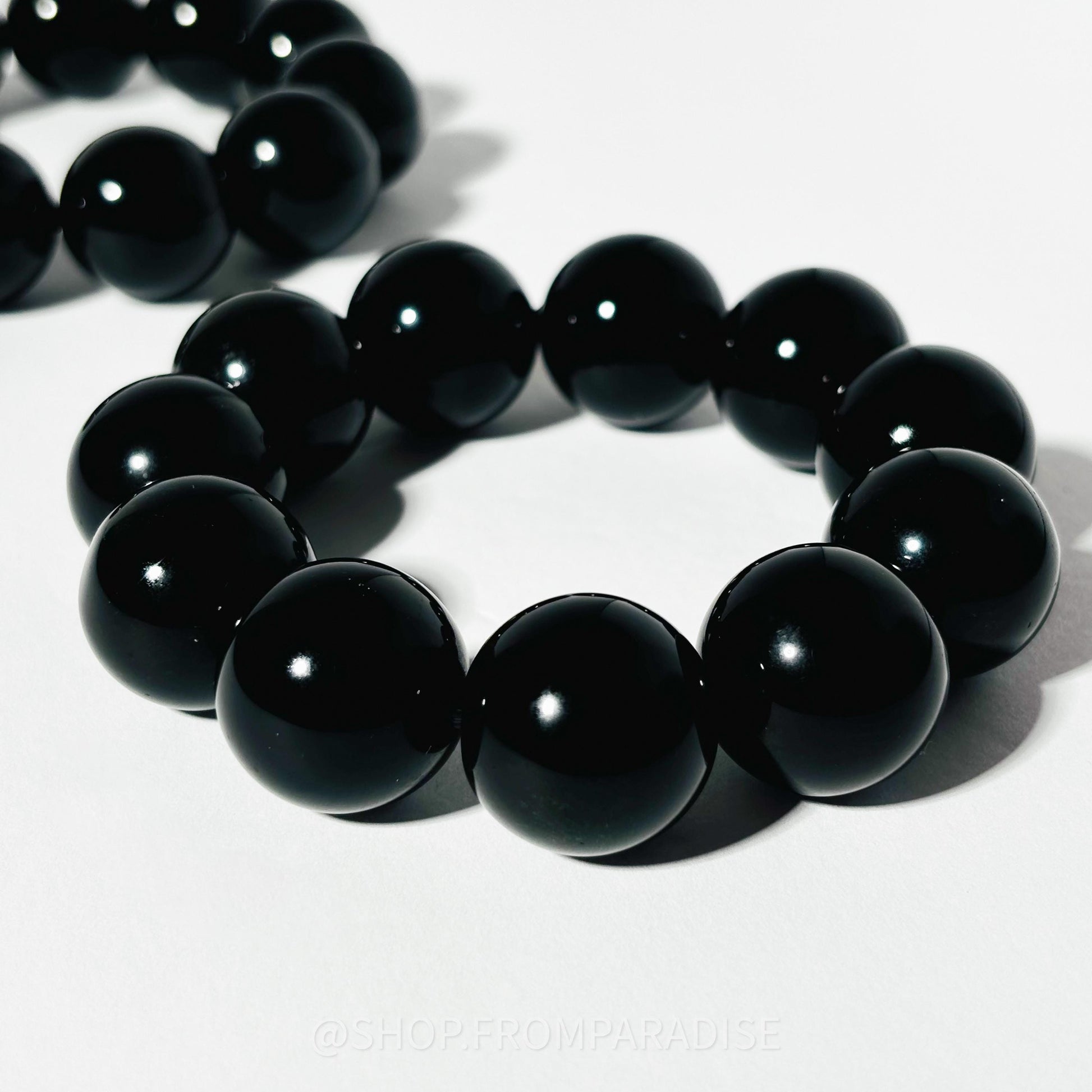 Black Obsidian Large Crystal Stretch Bracelet