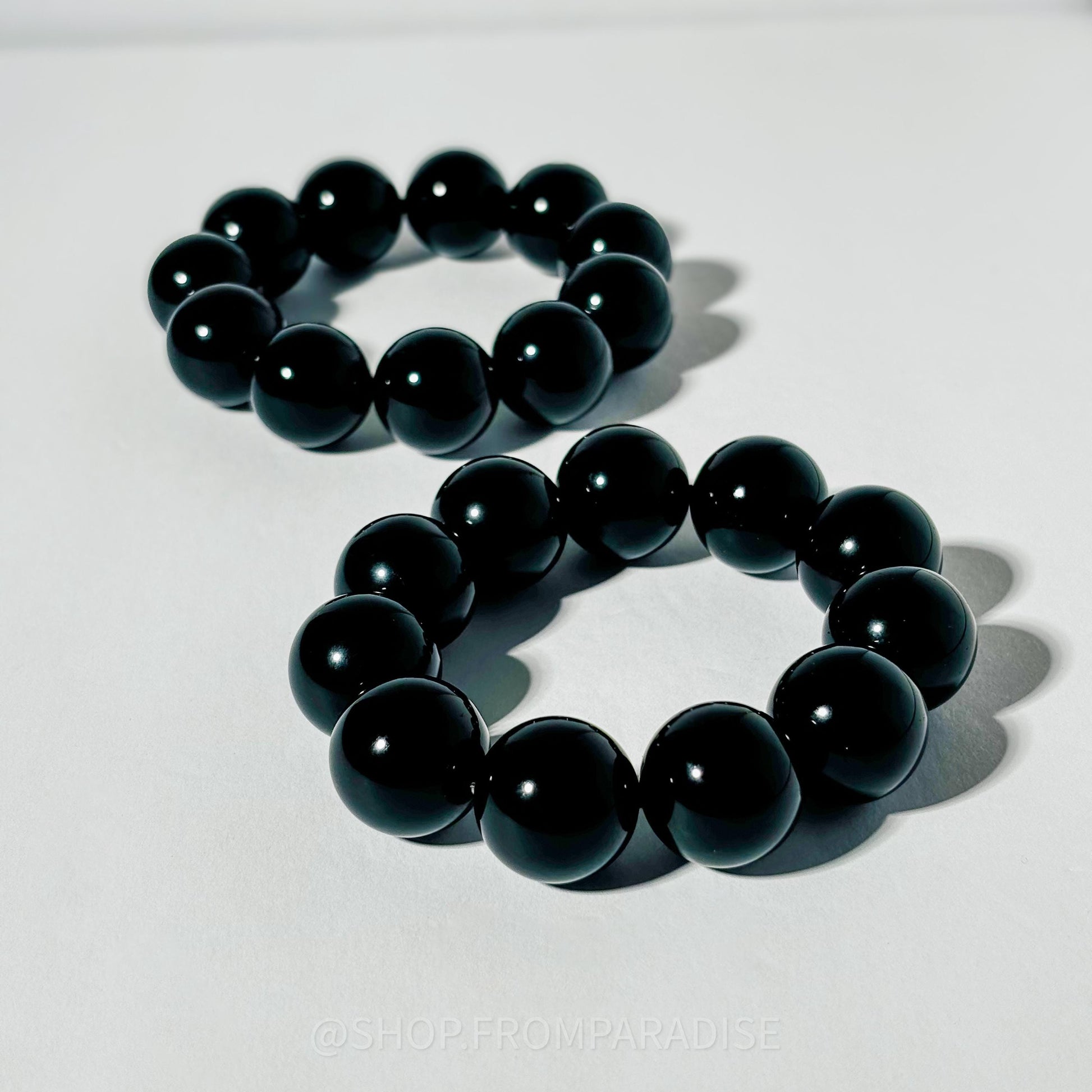 Black Obsidian Large Crystal Stretch Bracelet