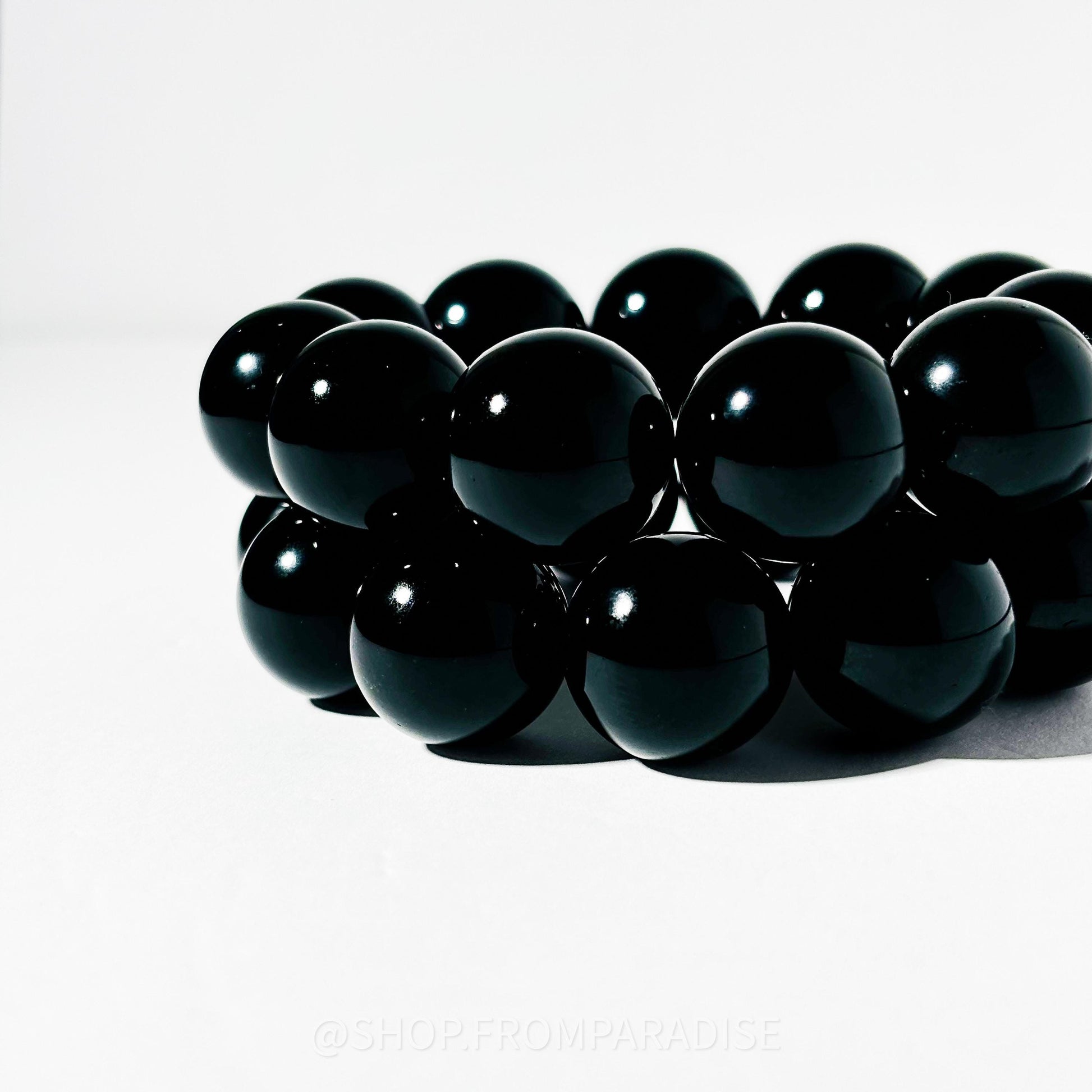Black Obsidian Large Crystal Stretch Bracelet