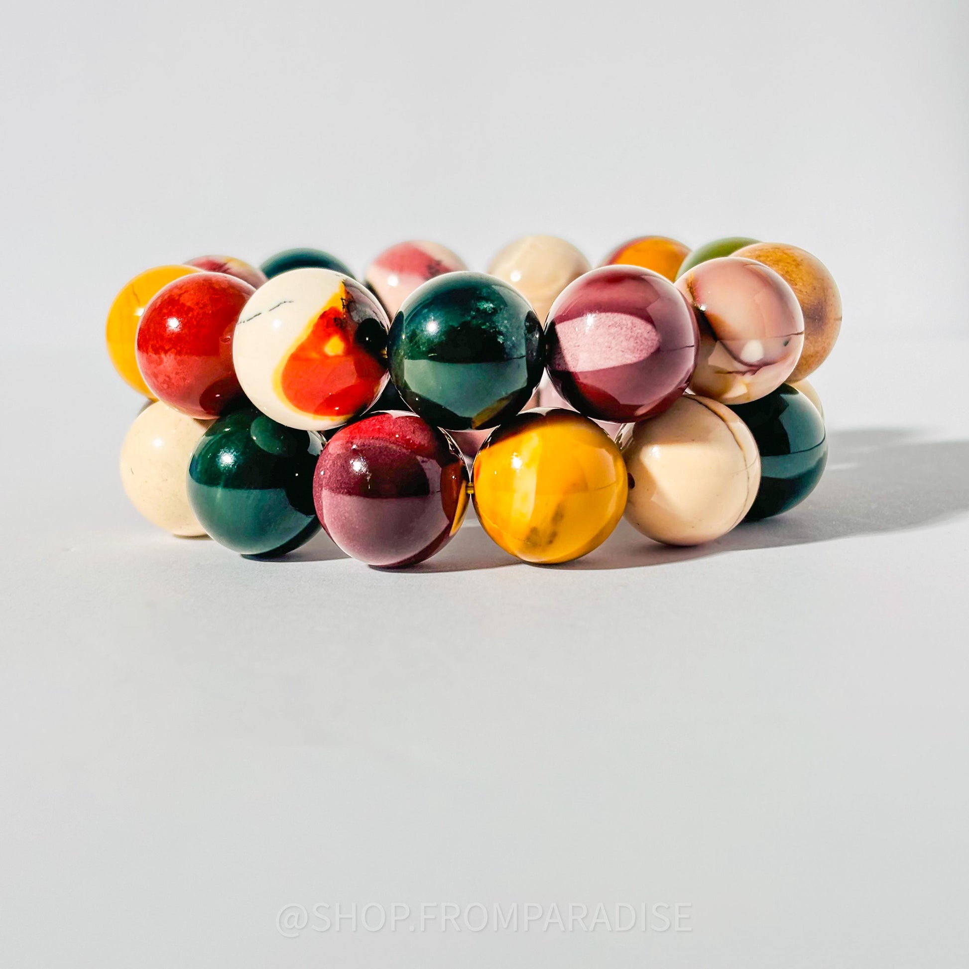 MOOKAITE JASPER Large Crystal Bracelet mens women large bead
