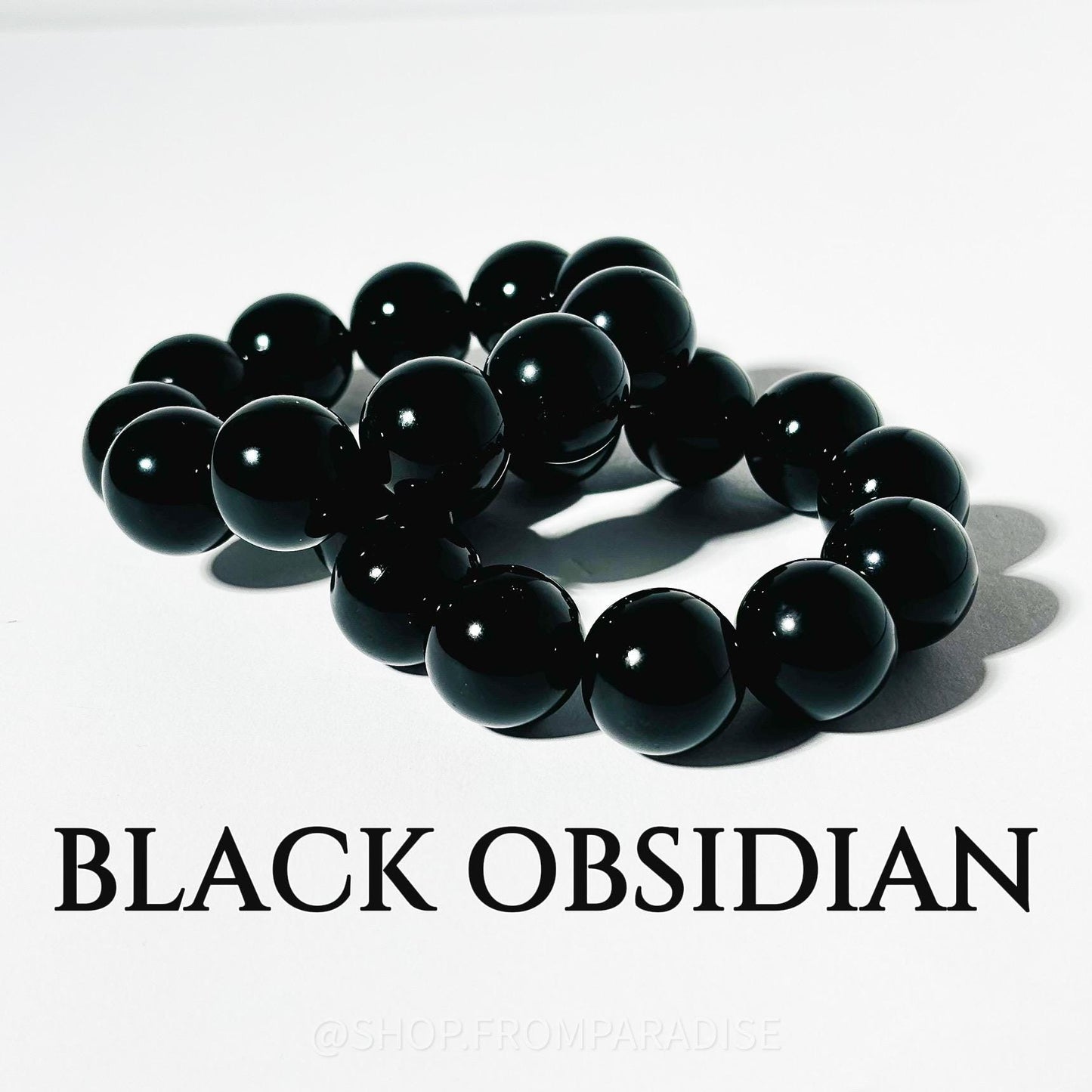 Black Obsidian Chunky Crystal Stretch Bracelet - 20mm