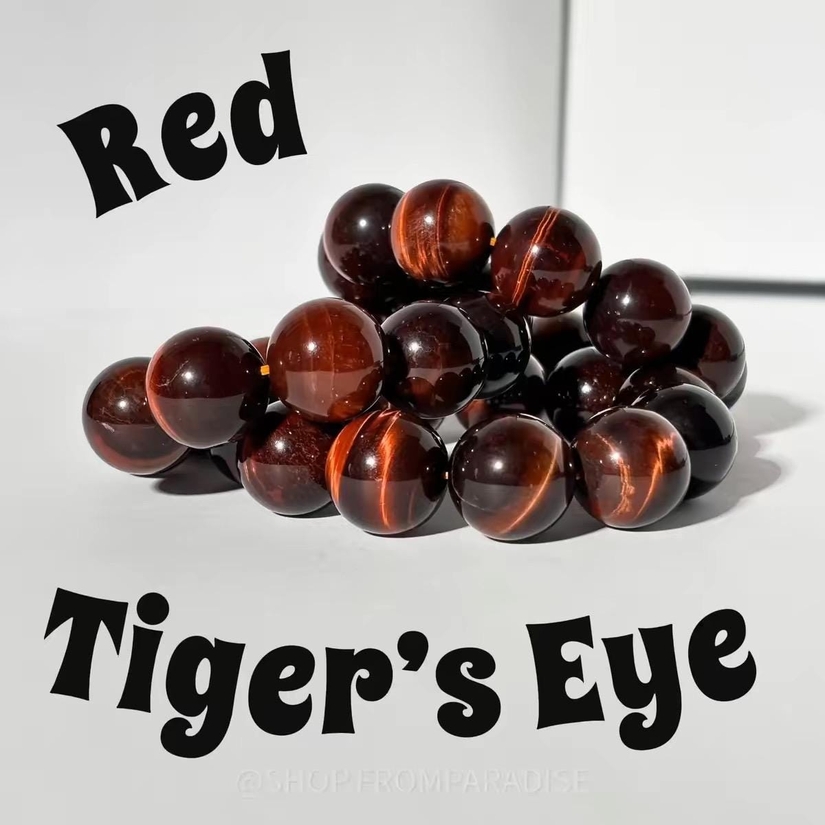 RED TIGERS EYE Large Stretch Crystal Bracelet - 20mm