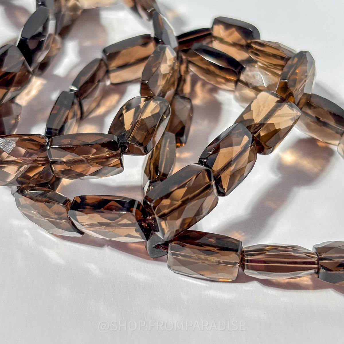 Smoky Quartz Faceted Crystal Stretch Bracelet