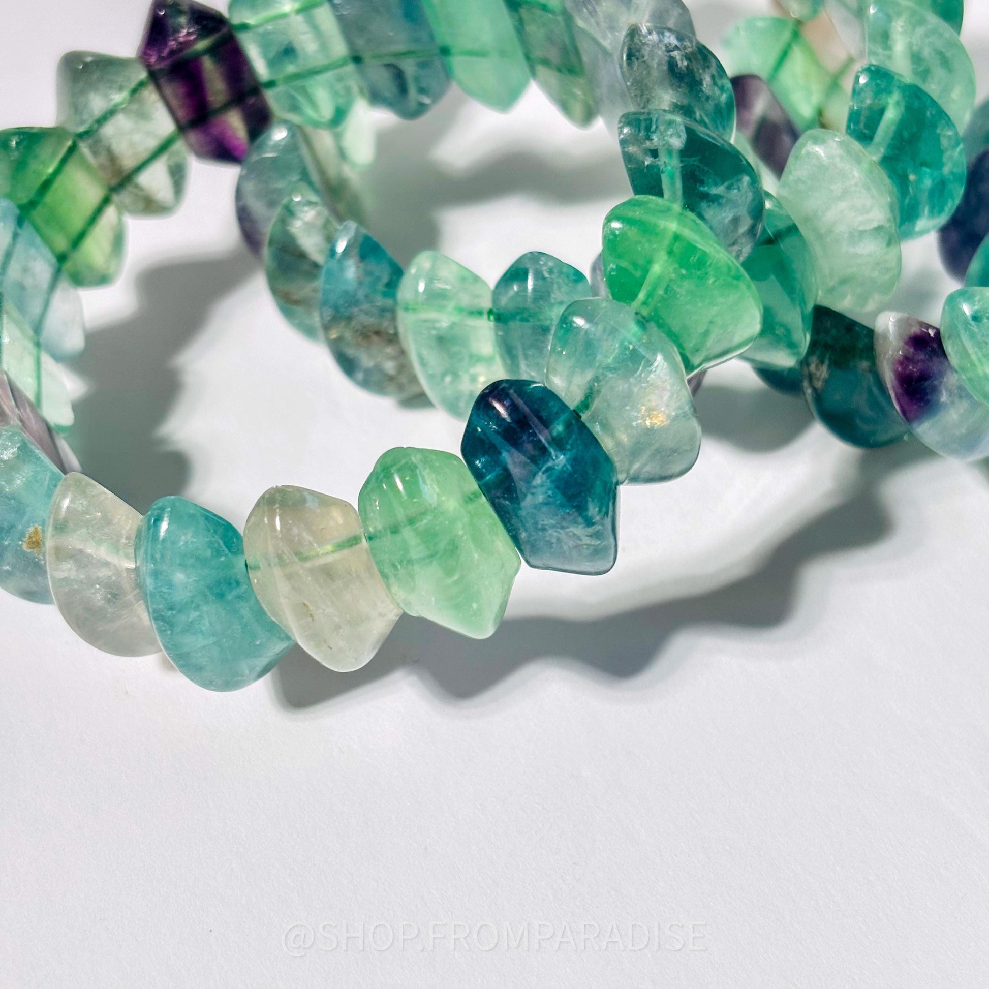 Green Fluorite Crystal DT Point Stretch Bangle Bracelet