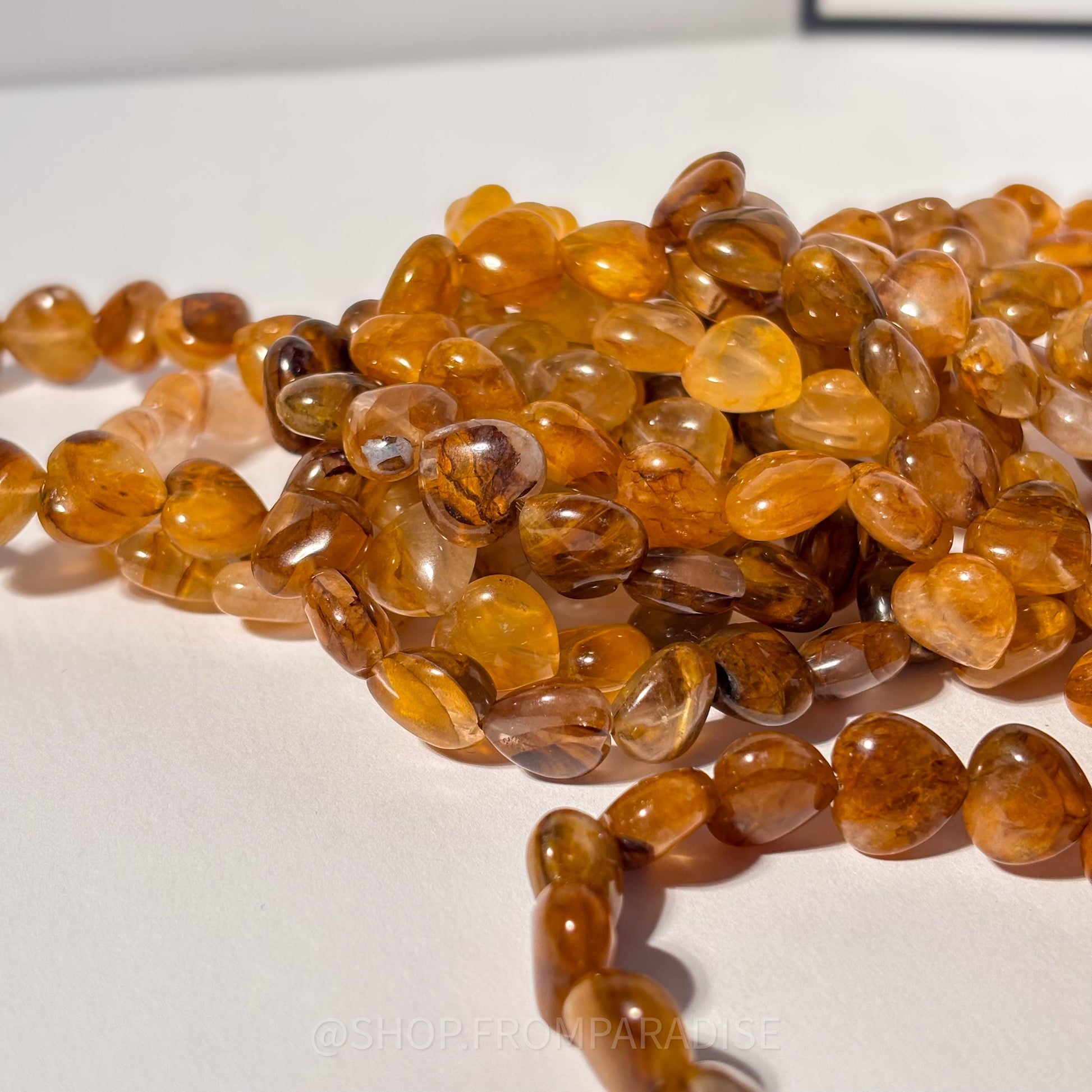 Golden Healer Heart Shaped Crystal Stretch Bracelet