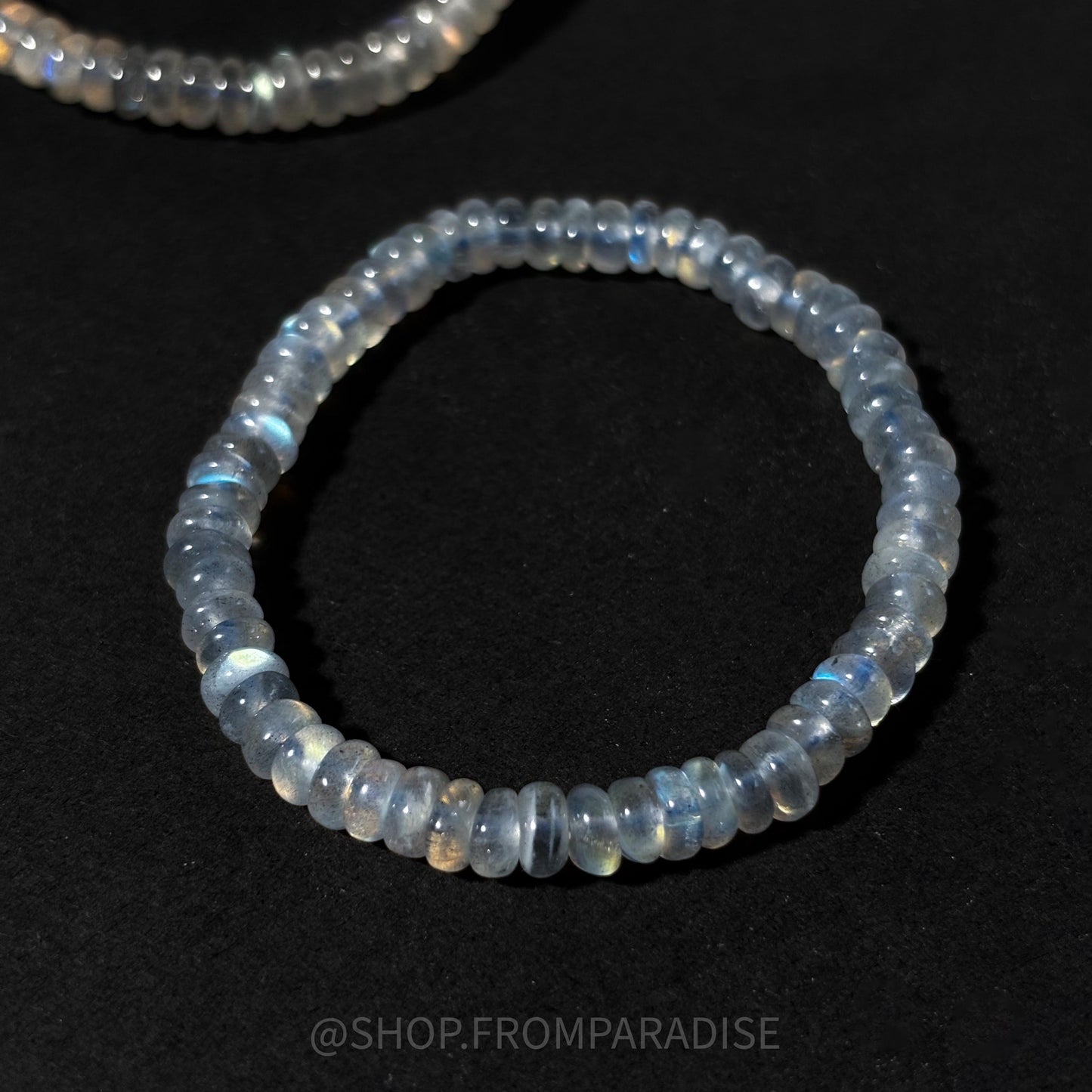 Rainbow Labradorite Crystal Rondelle Beaded Stretch Bracelet