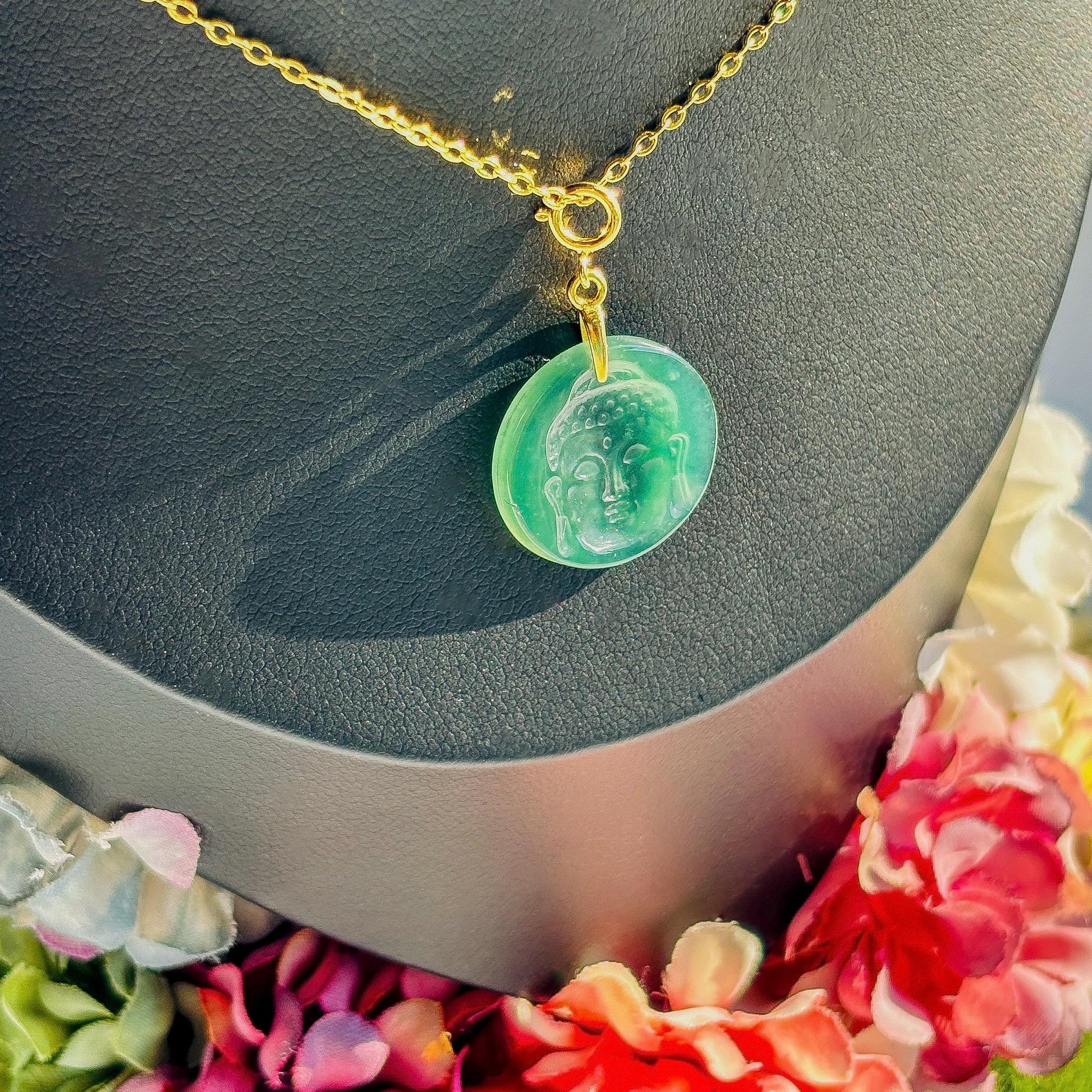 Green Jadeite Sitting Buddha Bracelet Charm
