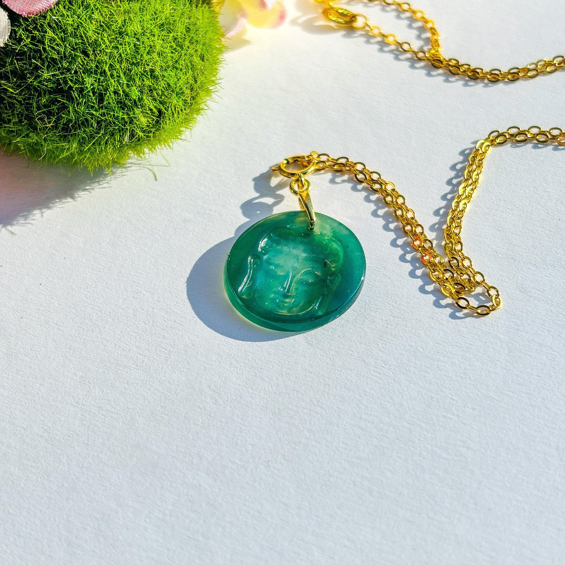 Green Jadeite Sitting Buddha Bracelet Charm