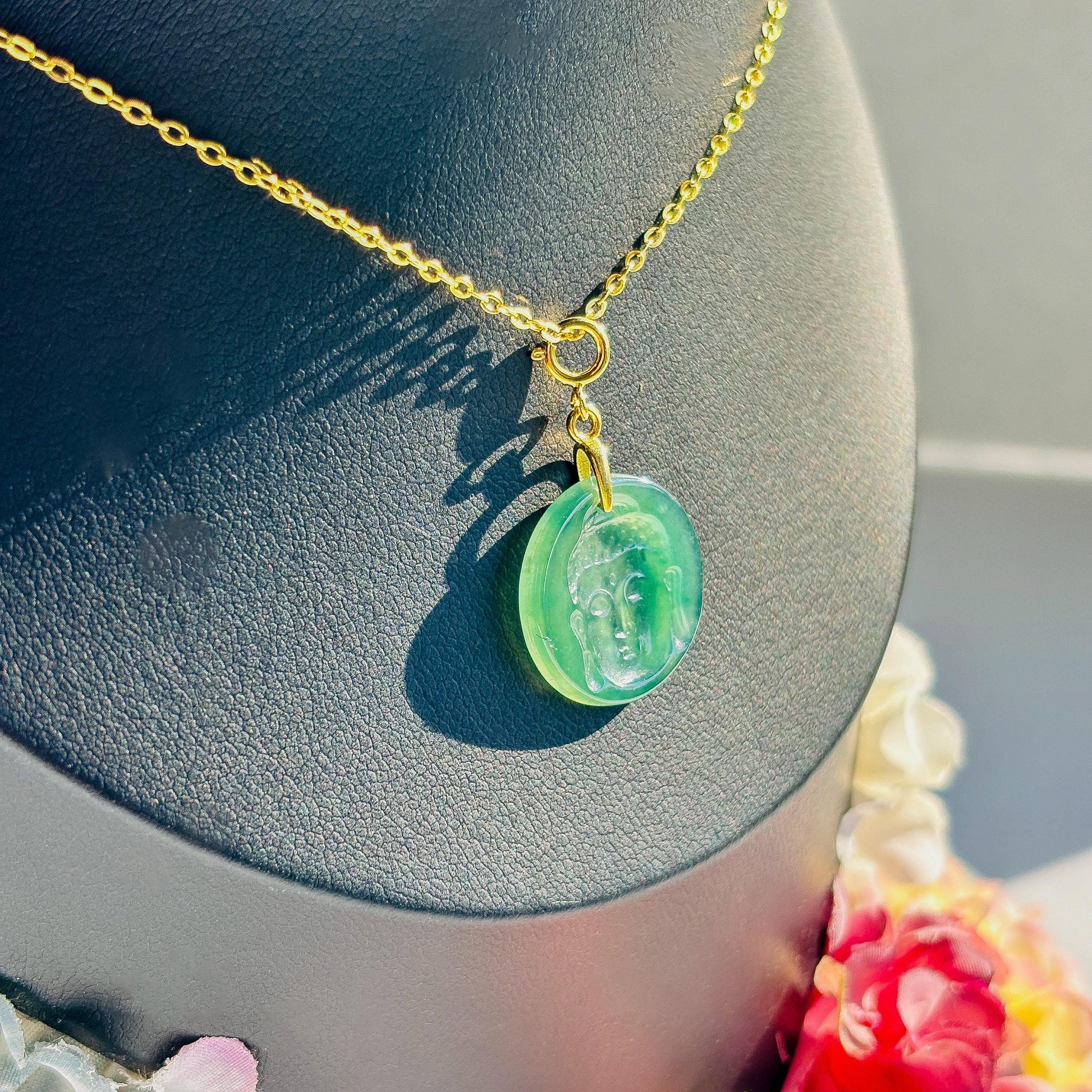 Green Jadeite Sitting Buddha Bracelet Charm