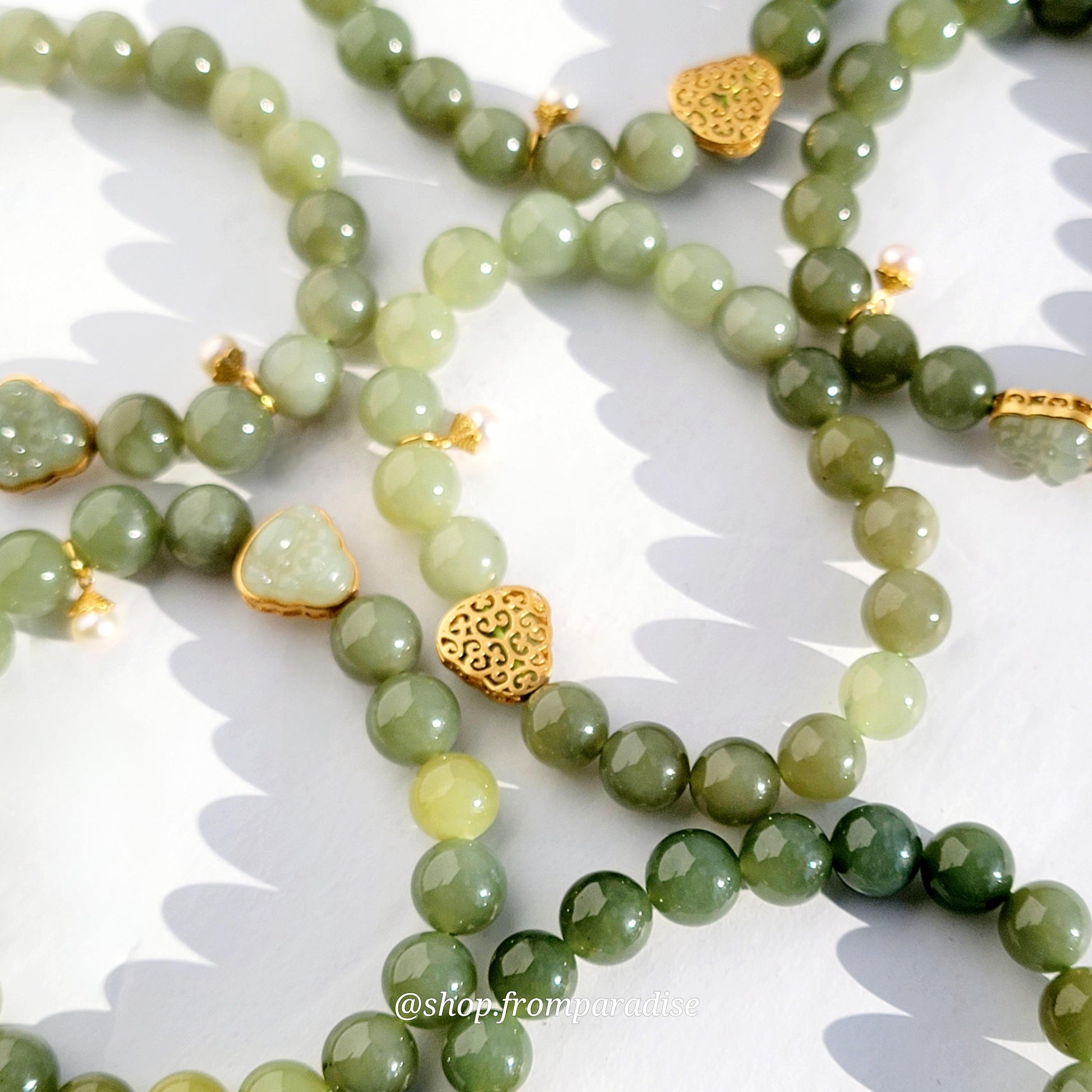 Green Nephrite Jade Buddha Charm Bracelet