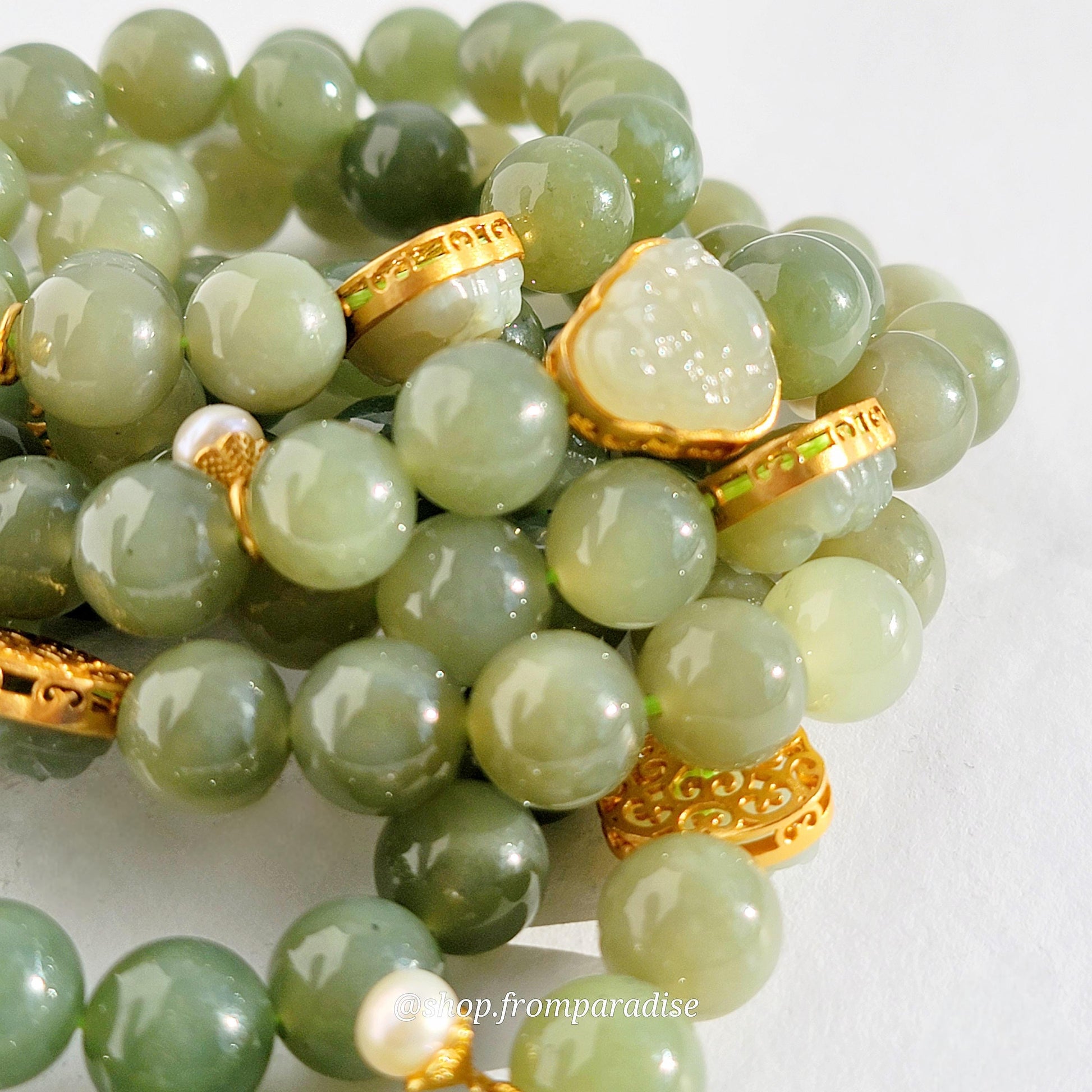 Green Nephrite Jade Buddha Charm Bracelet