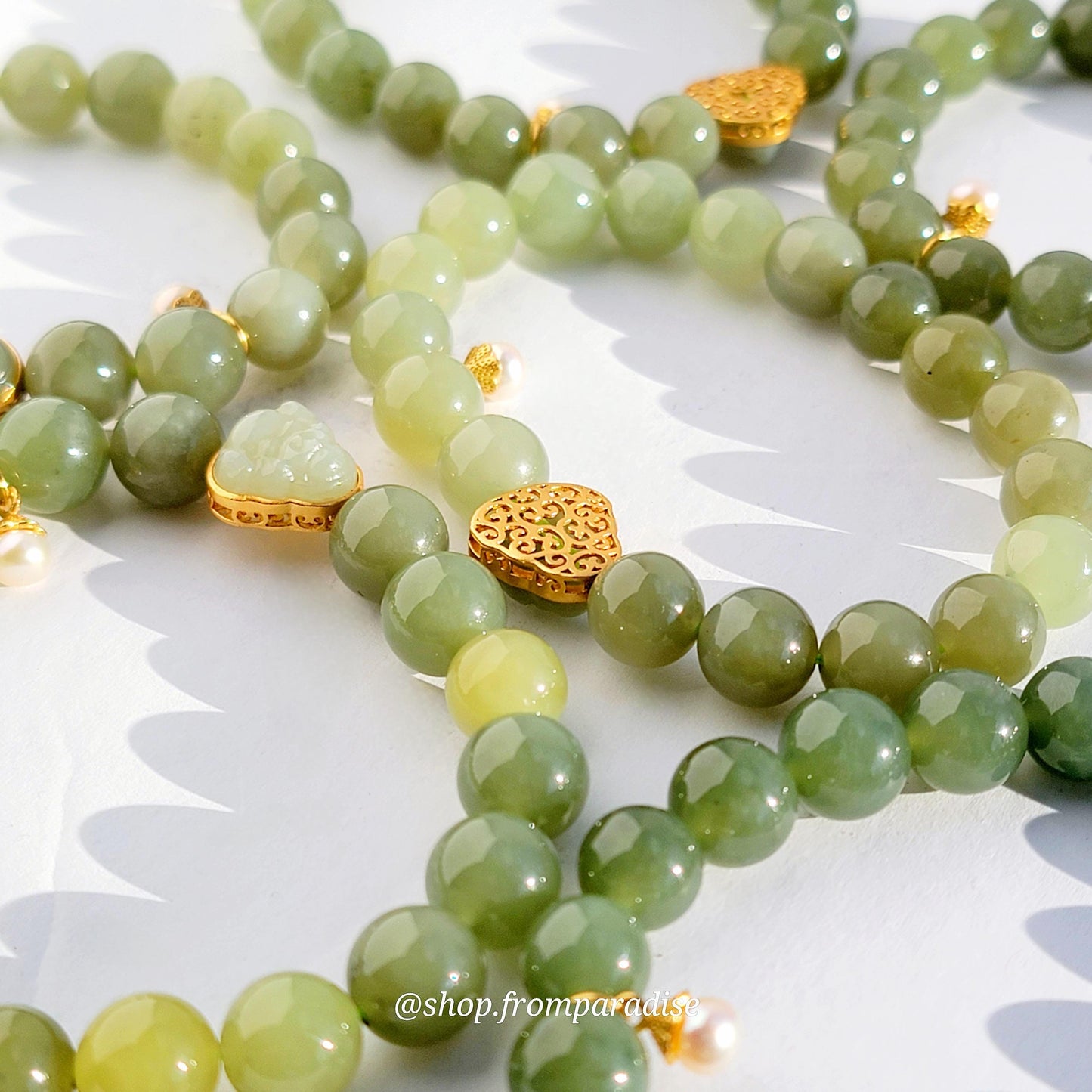 Green Nephrite Jade Buddha Charm Bracelet