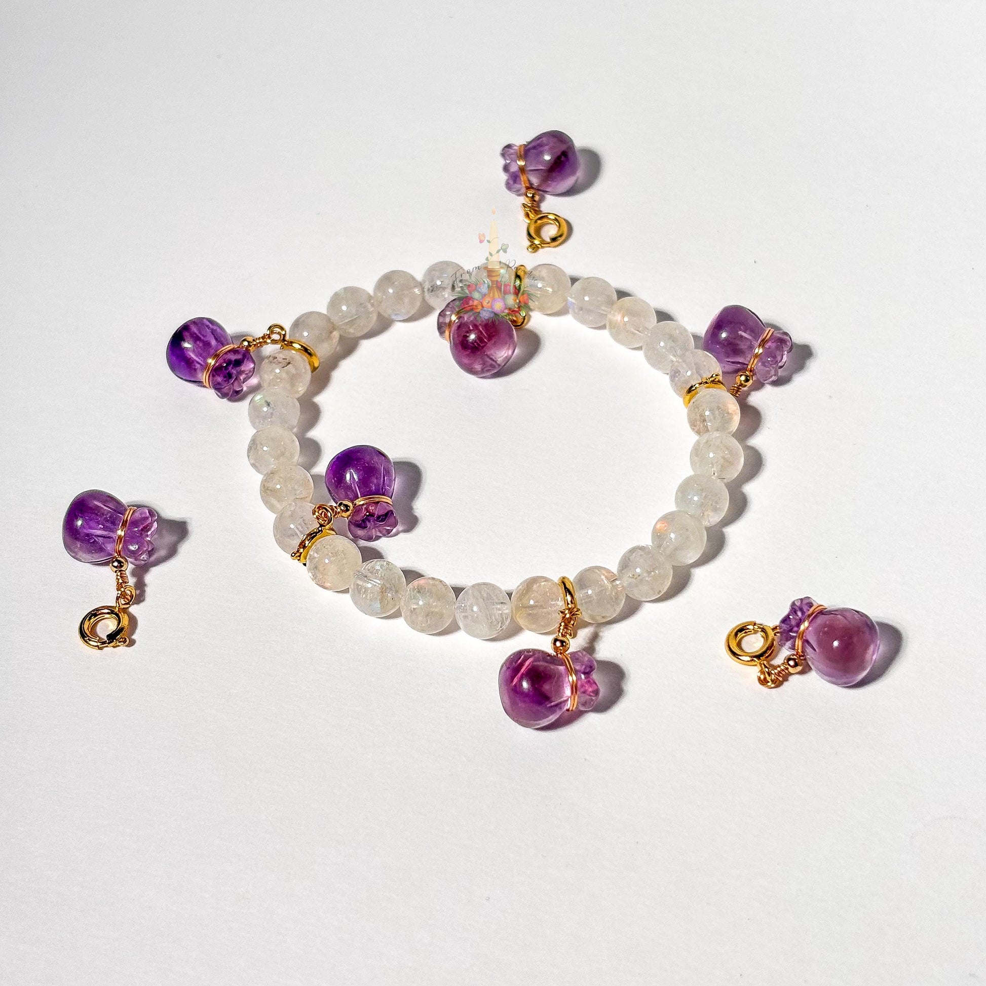 Amethyst | Ametrine Money Bag Charm