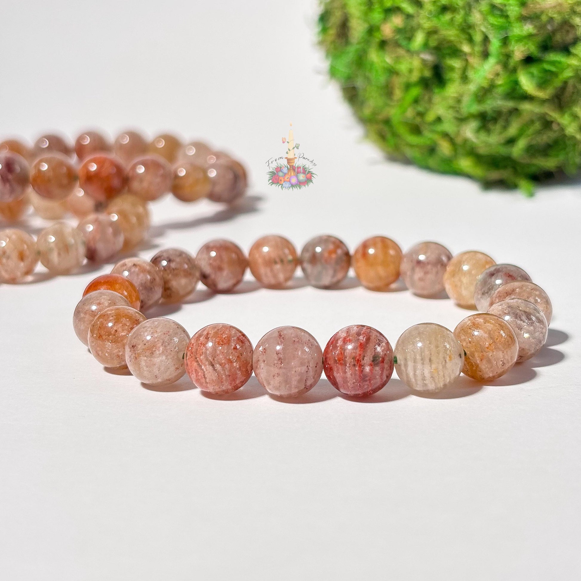 Thousand Layer Crystal Bead Bracelet: aka Four Season, Lodolite, Garden Quartz, Scenic Quartz, Inclusion Quartz