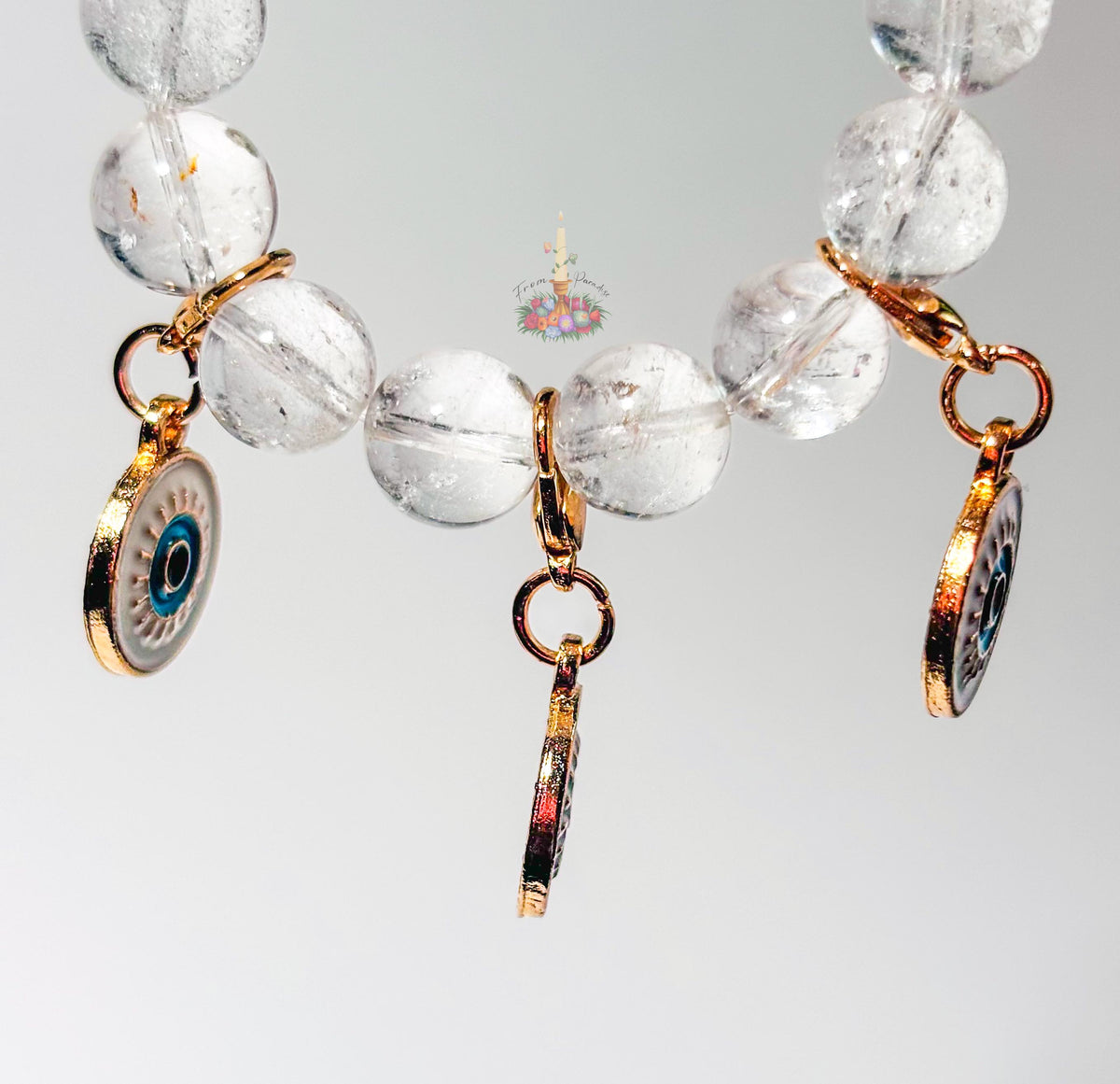 Evil Eye Gold Dangle Charm: Protection against bad luck, misfortune, and negative energy
