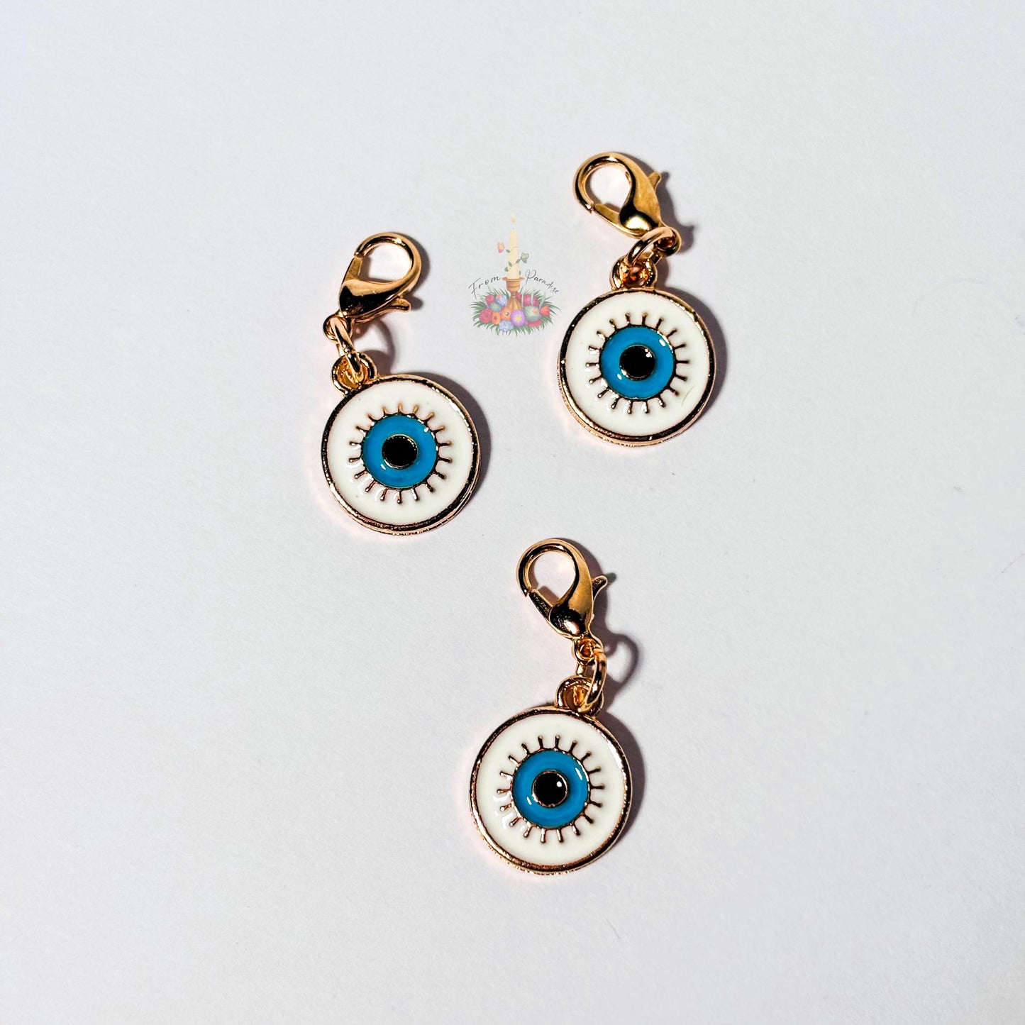 Evil Eye Gold Dangle Charm: Protection against bad luck, misfortune, and negative energy