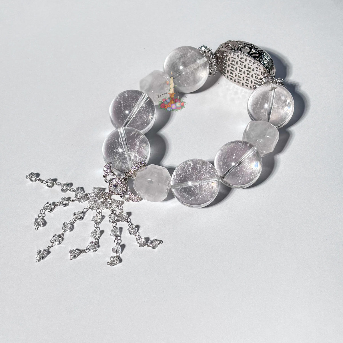 Clear Quartz Artisan Charm Bracelet