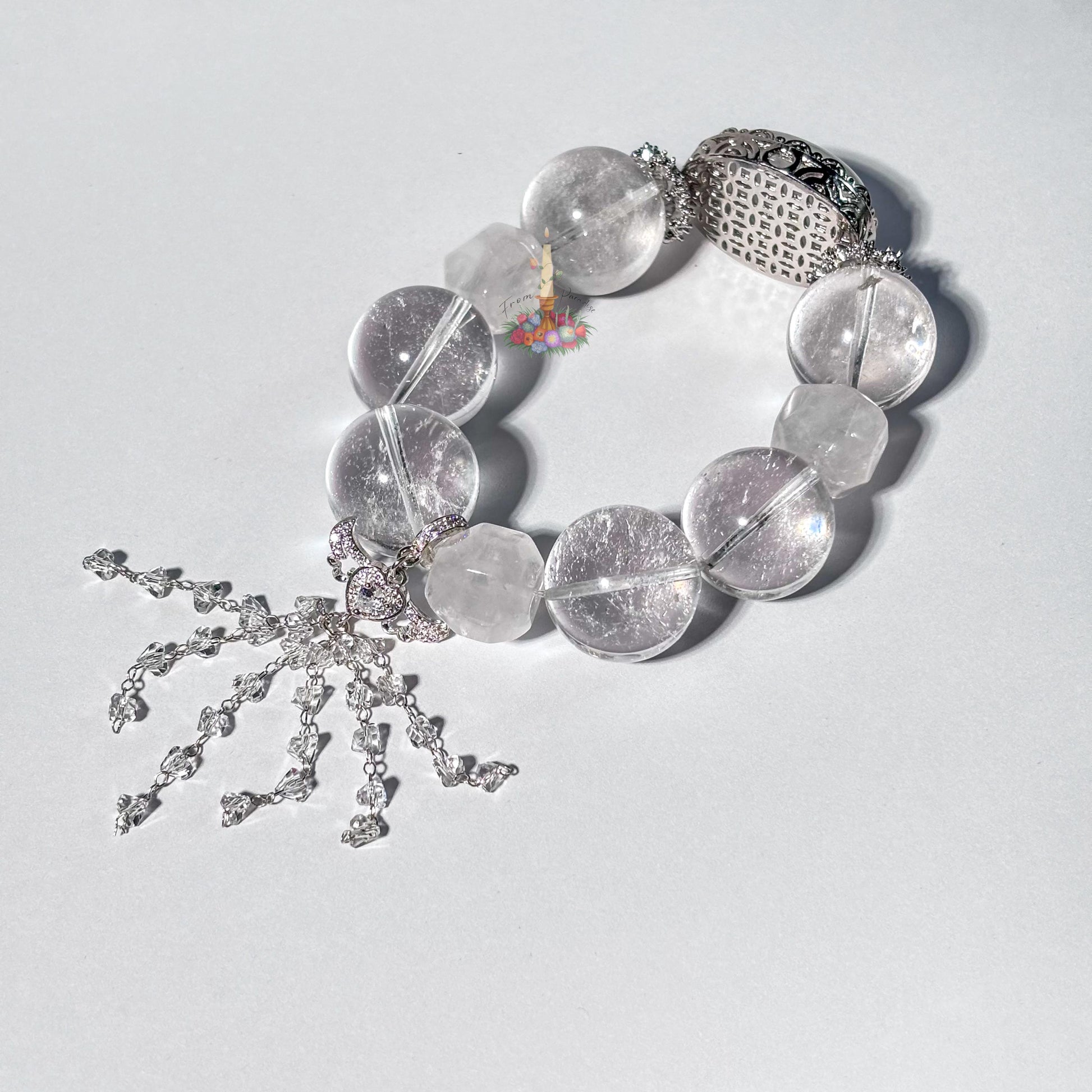 Clear Quartz Artisan Charm Bracelet