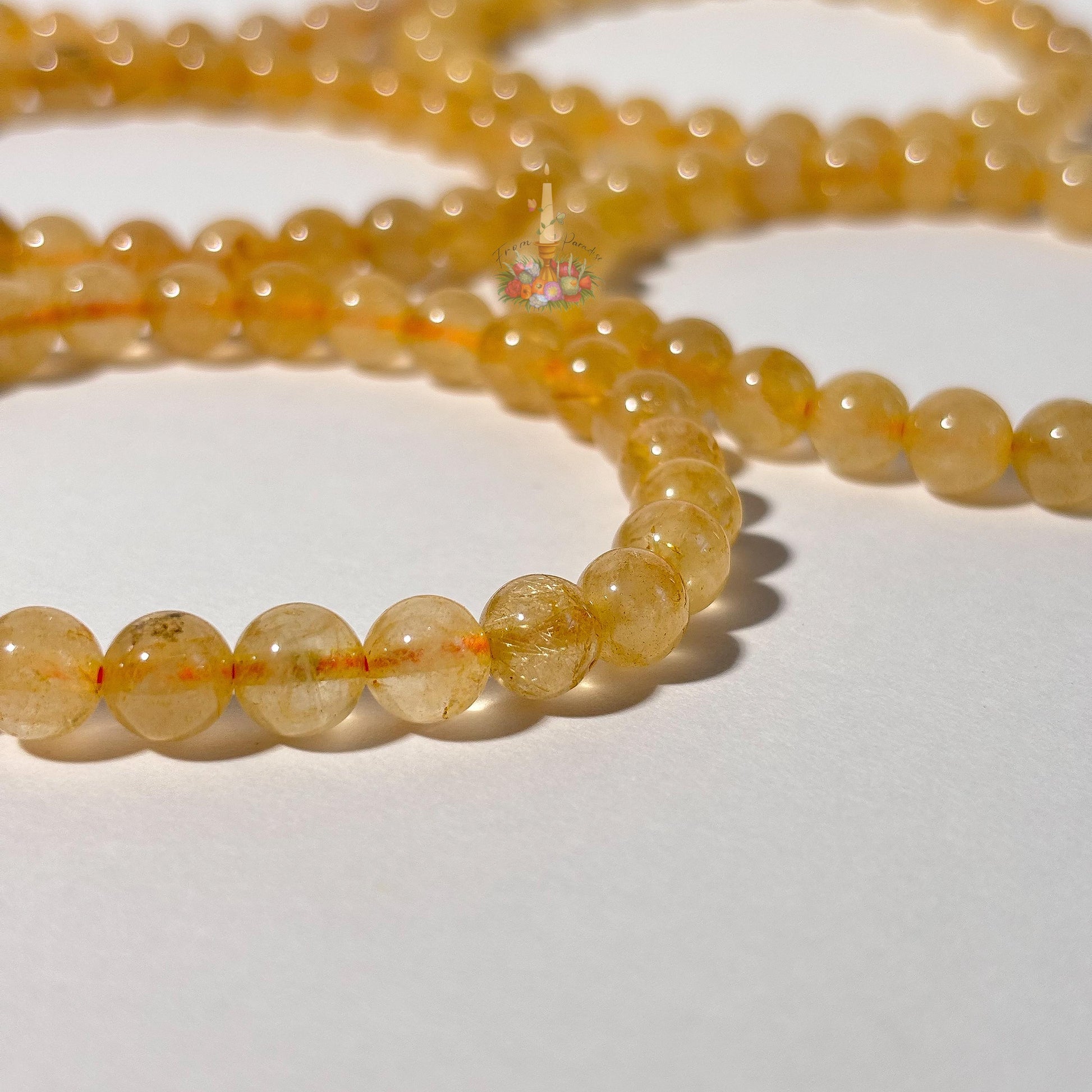 Gold Rutile Bracelet | Golden Rutilated Quartz