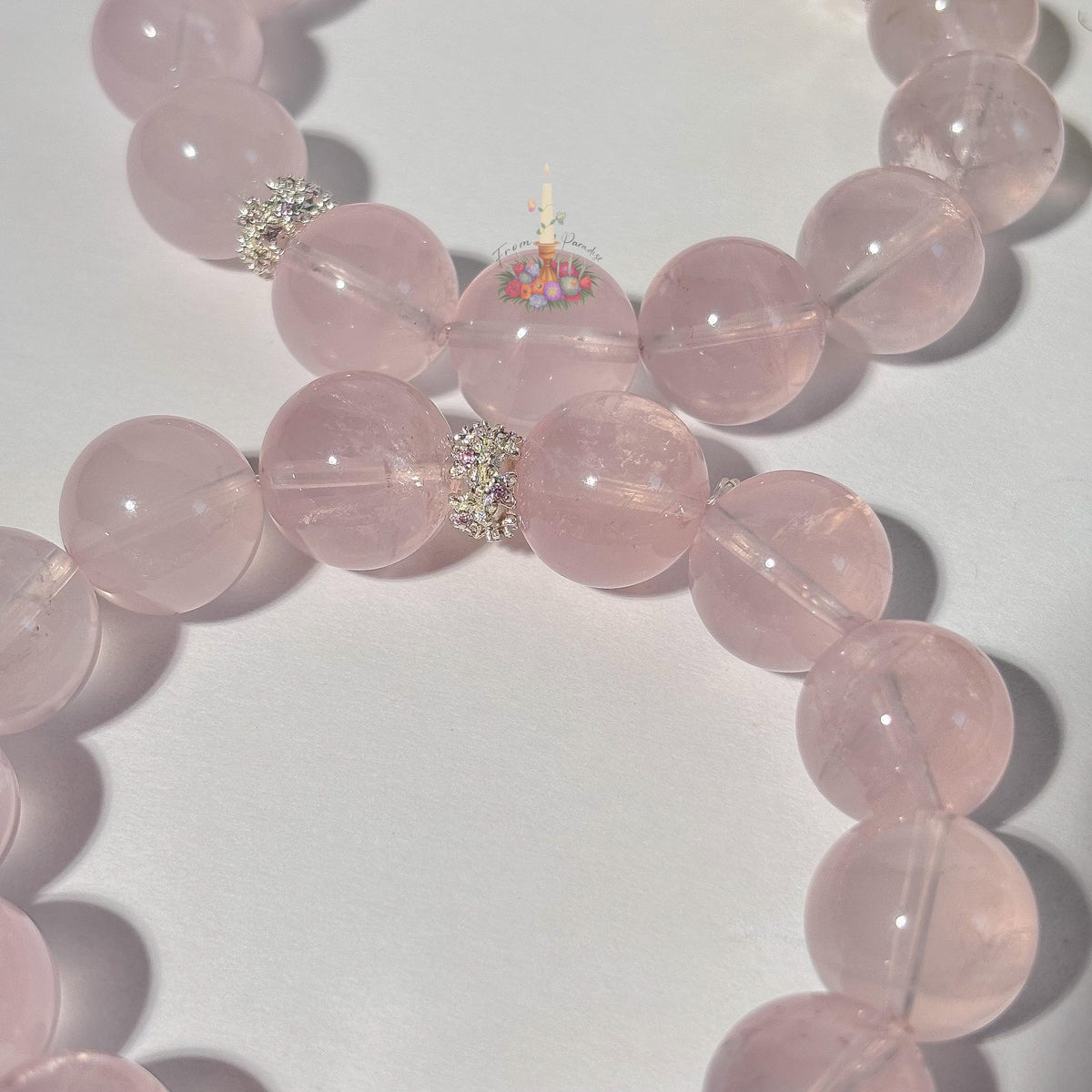Rose Quartz Artisan Bracelet | Snowflake