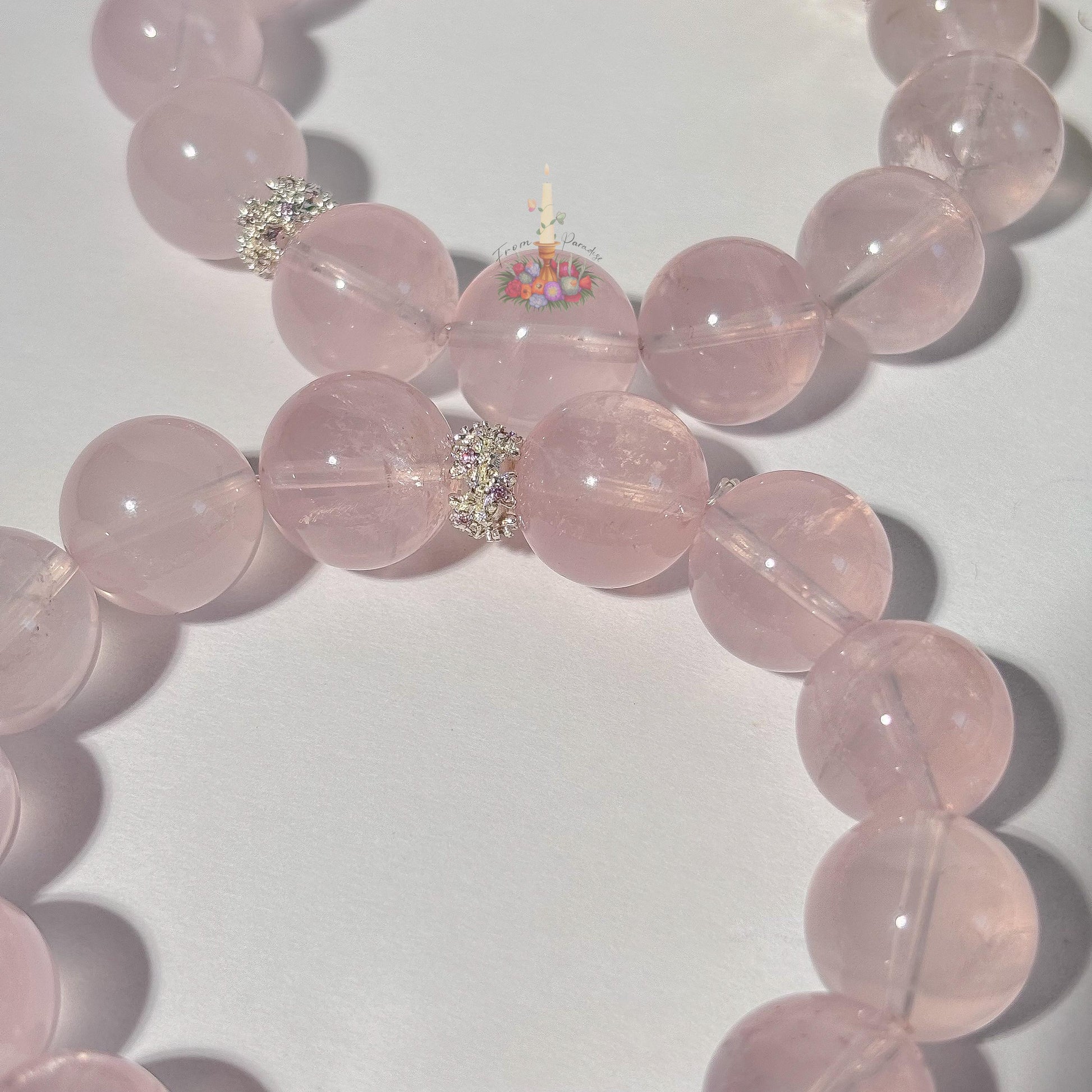 Rose Quartz Artisan Bracelet | Snowflake