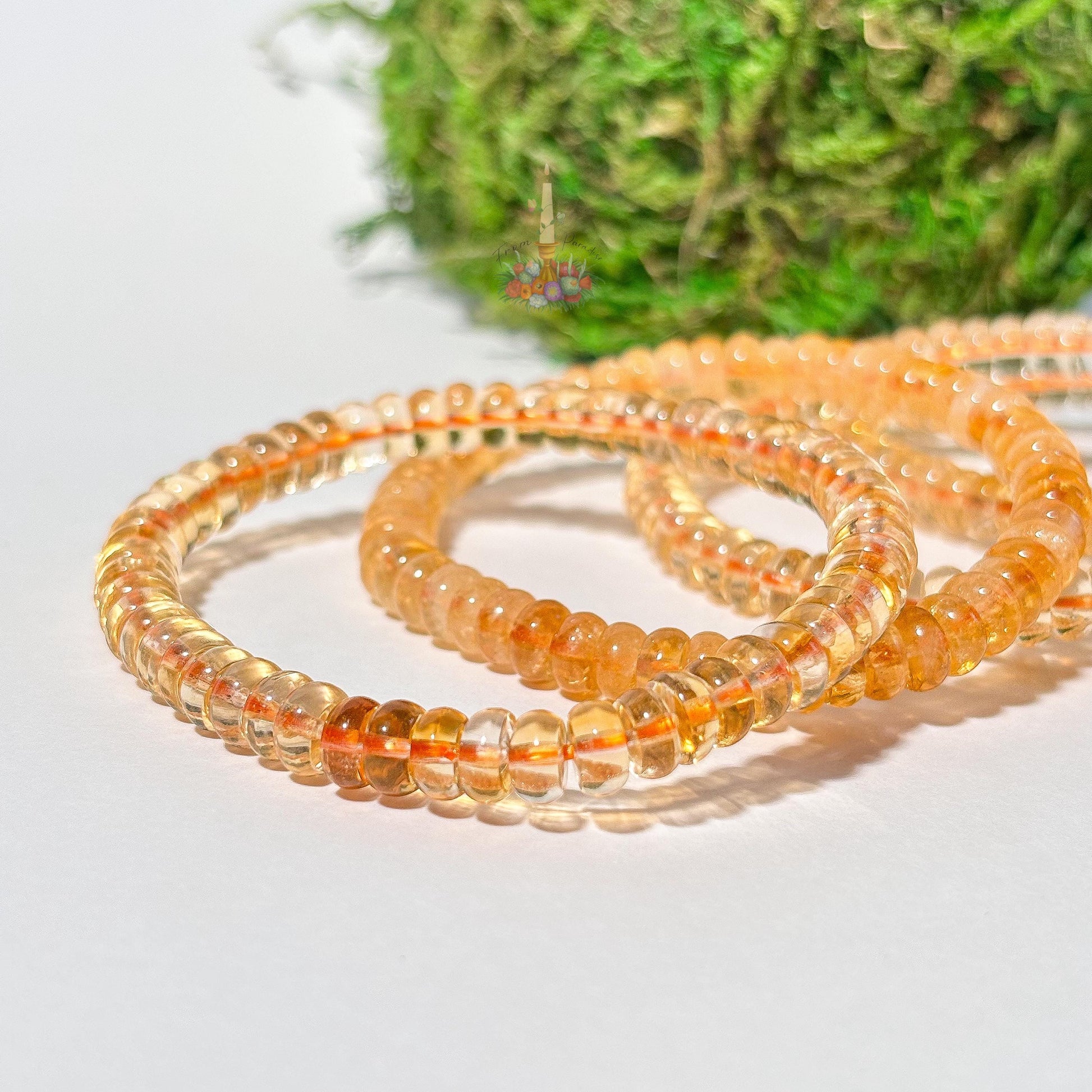 Citrine Bracelet: Stone of Joy and Success | Rondelle Stretch Bead Bracelet