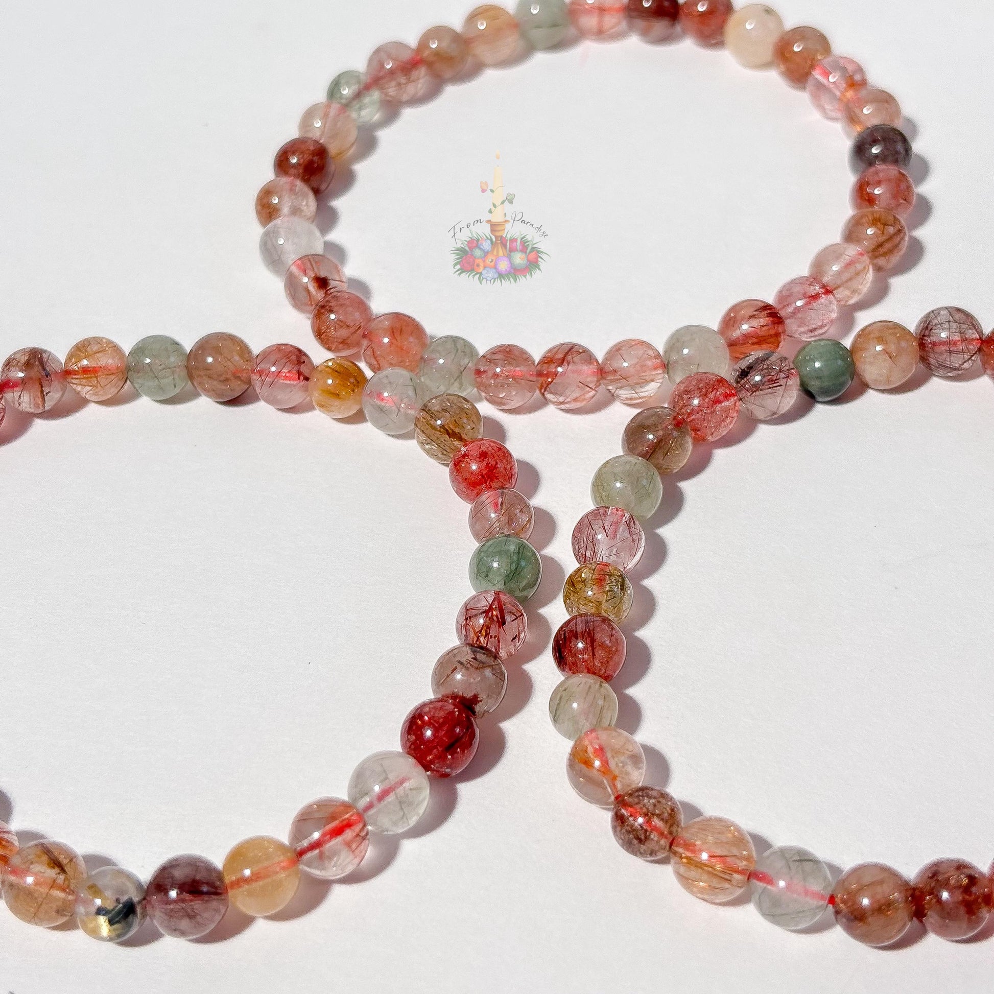 Mixed Rutile Bracelet: Energy for Power and Transformation | Crystal Jewelry
